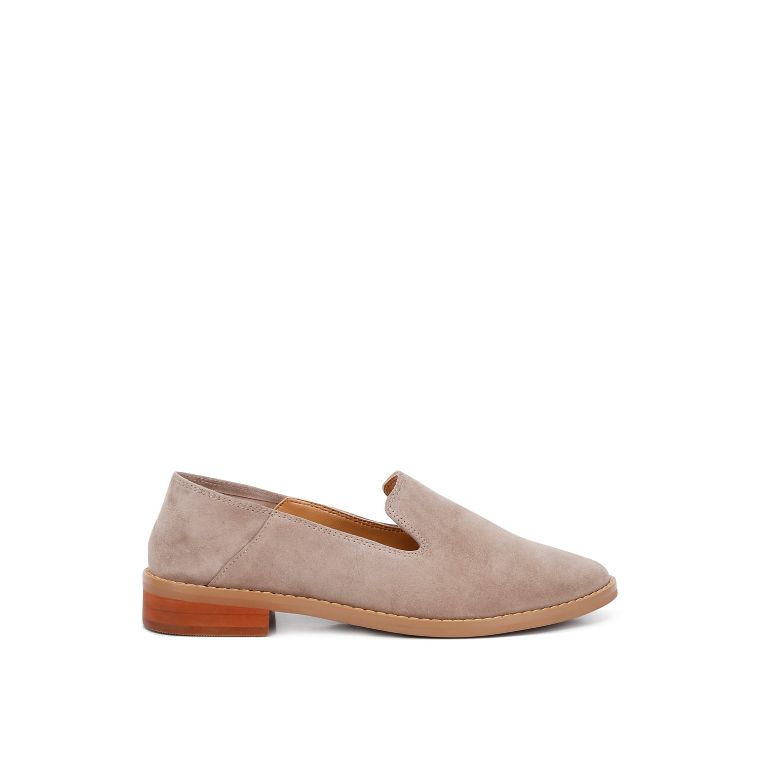 Rag & Co Women's Brown Oliwia Taupe Classic Suede Loafer In Brown