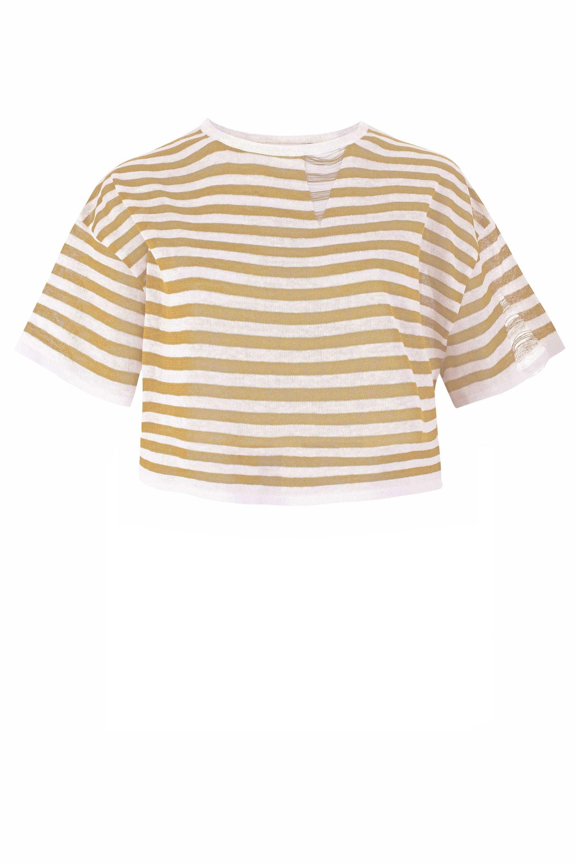 Salanida Women's Neutrals Energia 100% Linen Crop Top Sand