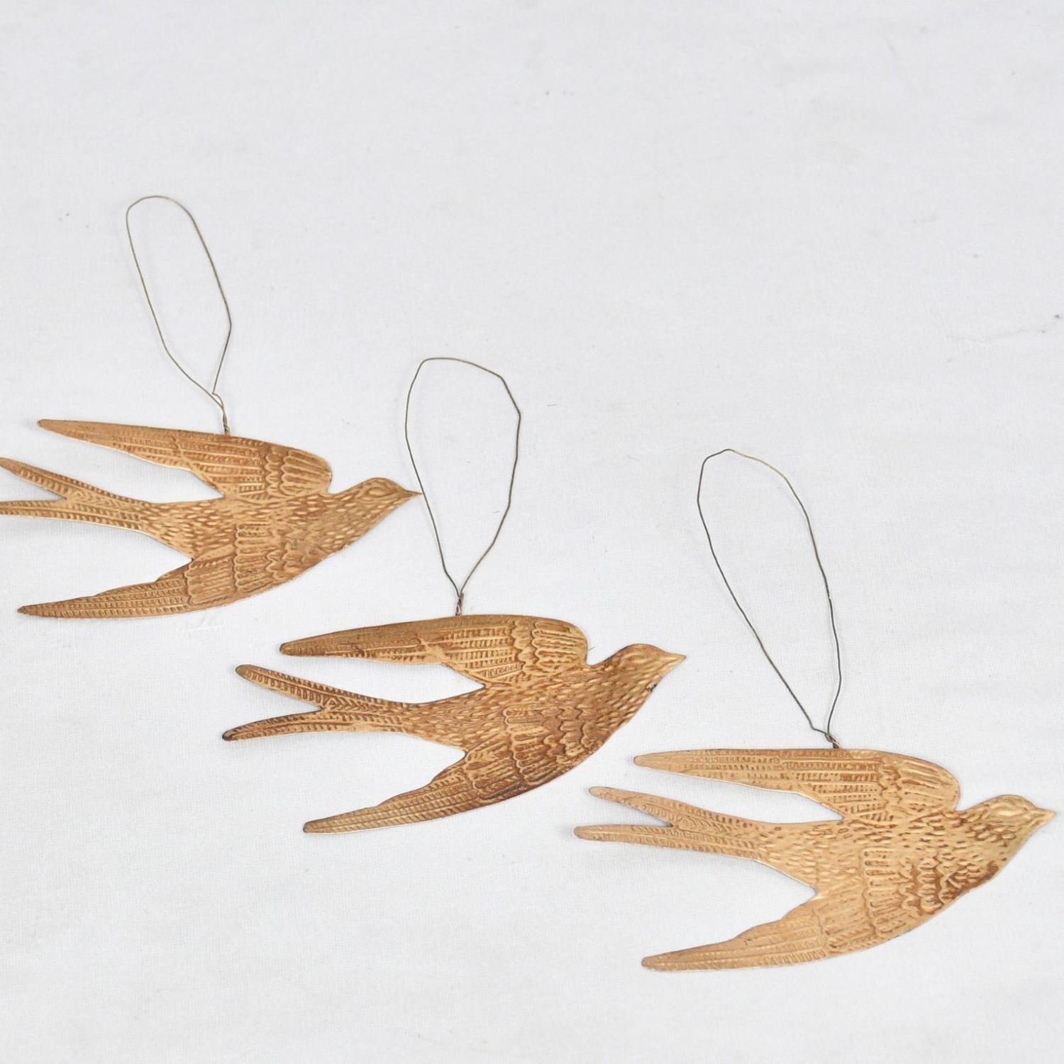 Lila Rasa Gold Swallow Bird   Set Of 3