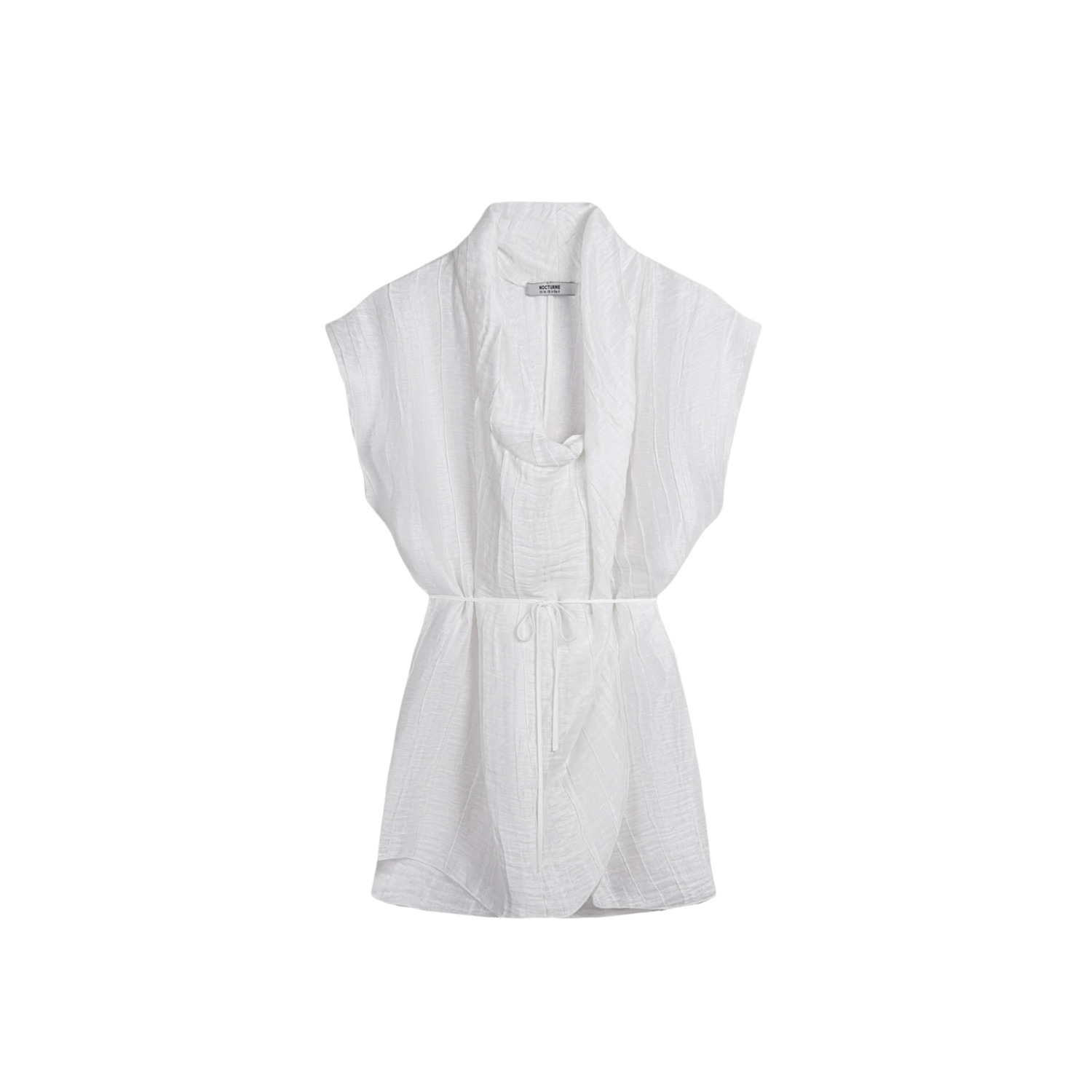 Nocturne Women's White Belted Vest