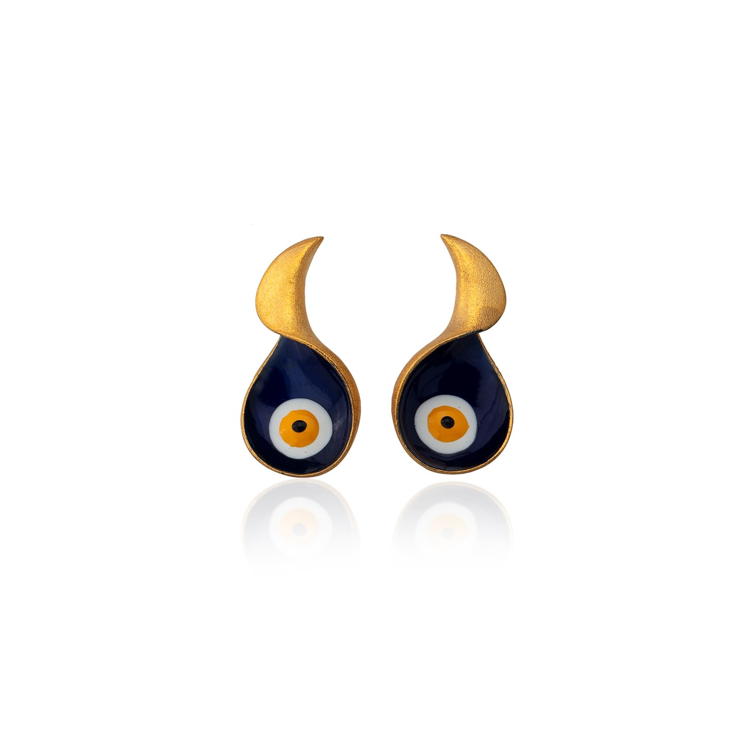 Milou Jewelry Women's Navy Blue Evil Eye Earrings In Blue