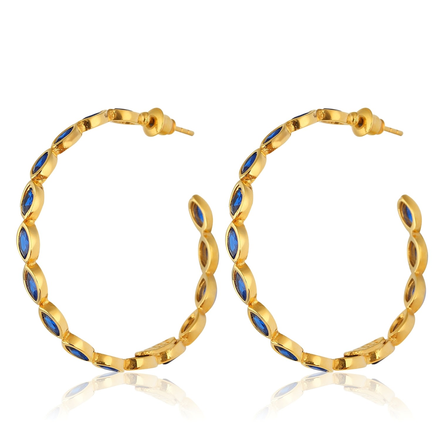 Women’s Nenet Hoop Earrings - Dark Blue Maison Soula