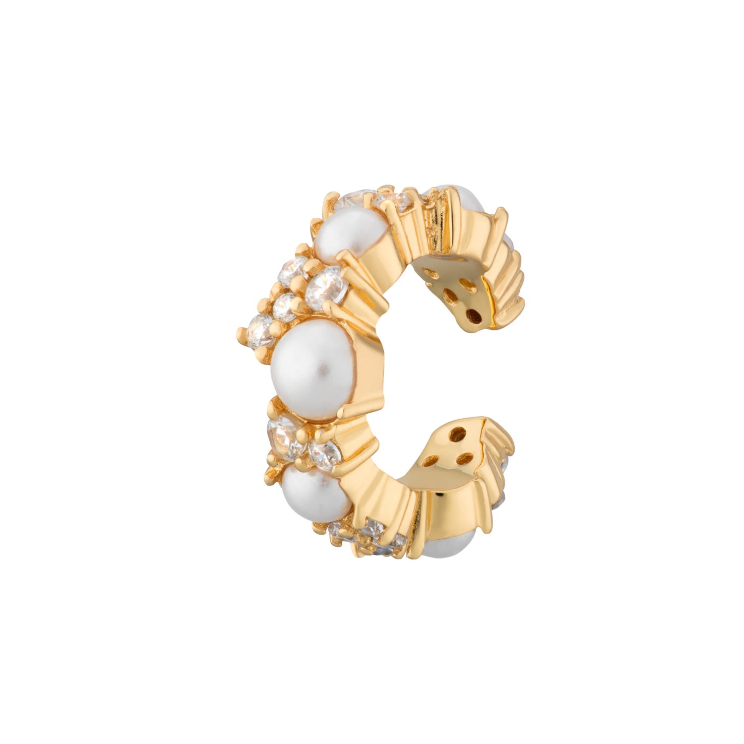 Scream Pretty Women's Gold Pearl And Sparkle Ear Cuff In Gold