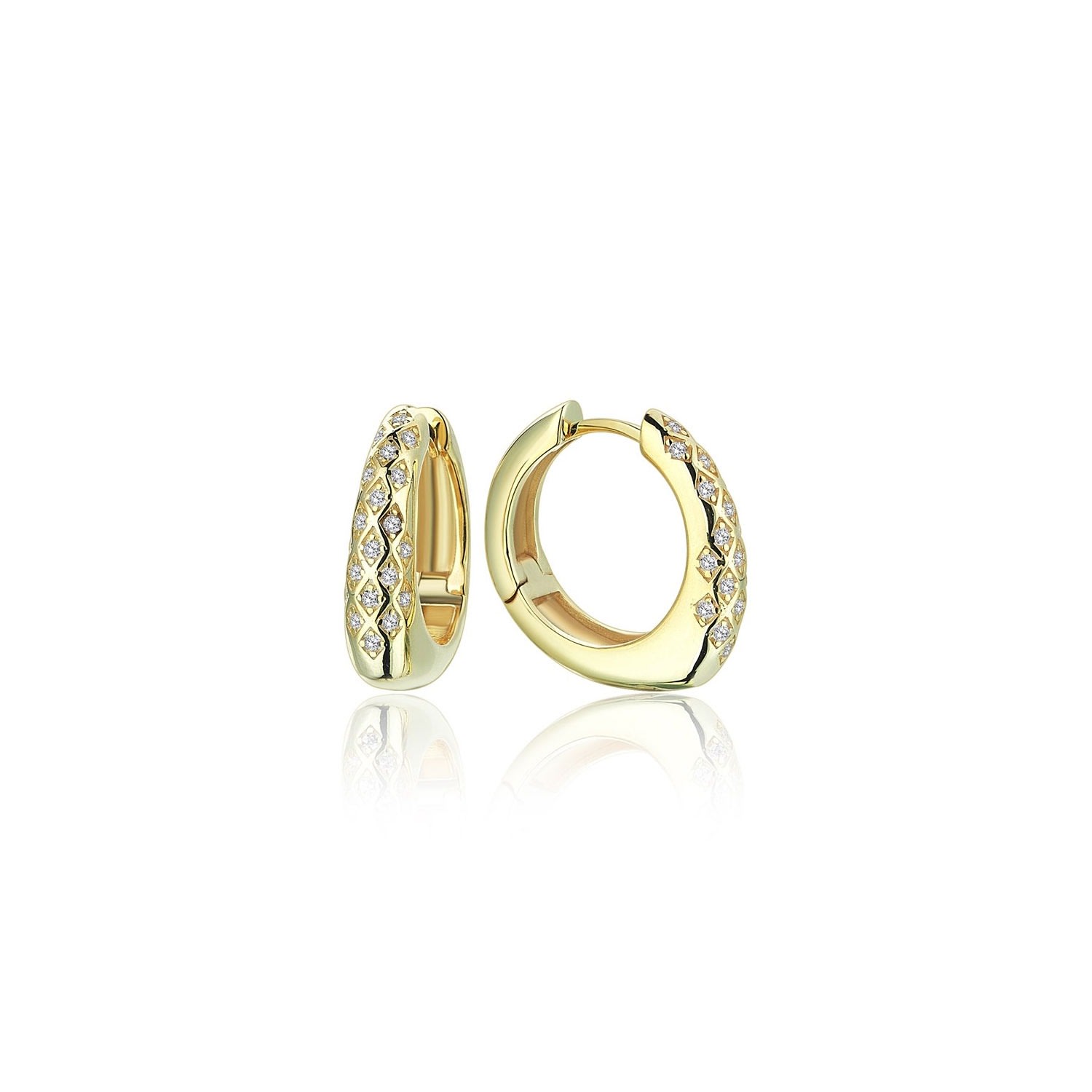 Women’s Neva Huggie Earrings In Sterling Silver With Gold Plated Odda75