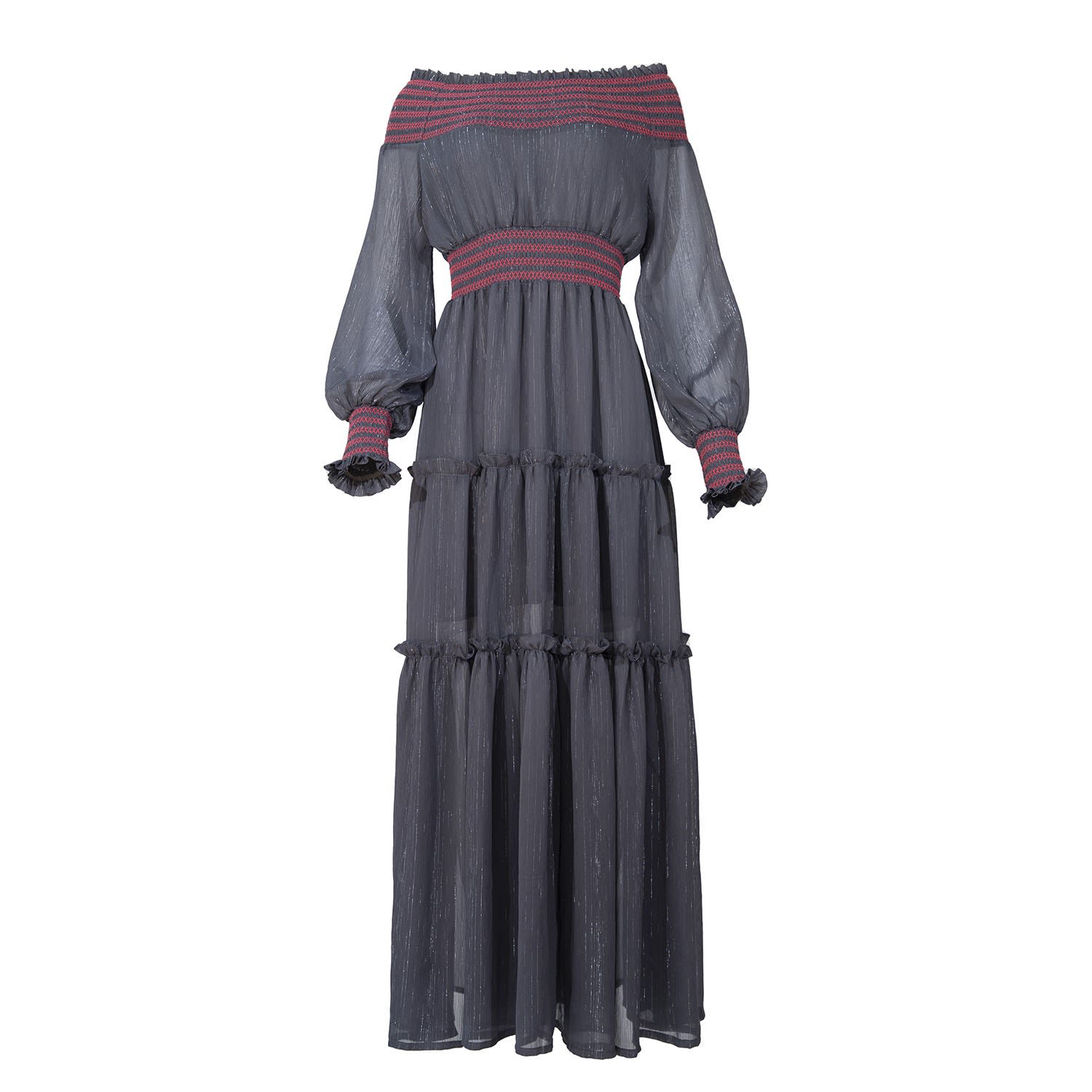 Vivienne Pash Women's Grey Charli Off-shoulder Maxi Dress In Grey