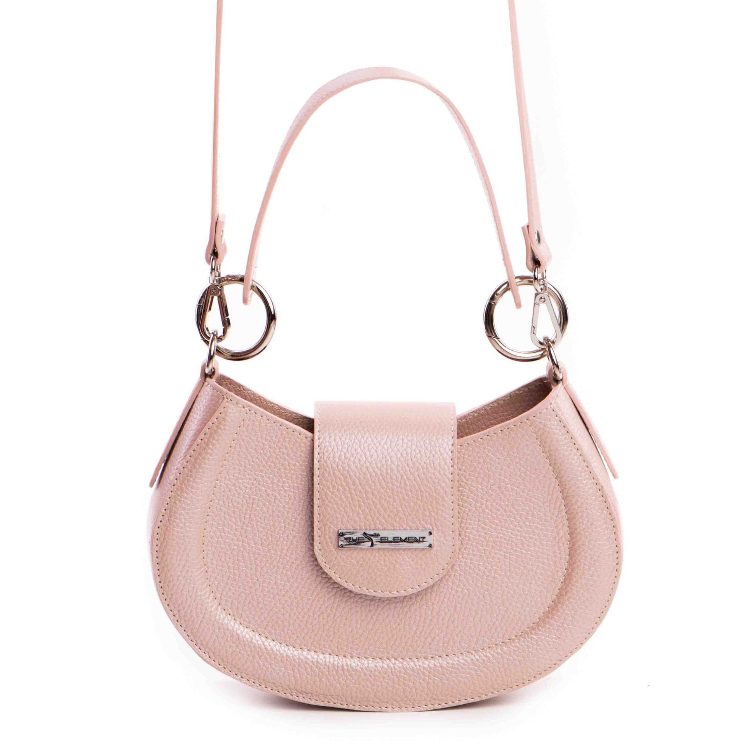 The 5th Element Women's Neutrals Alma Crossbody And Shoulder Bag In Rose Leather In Black