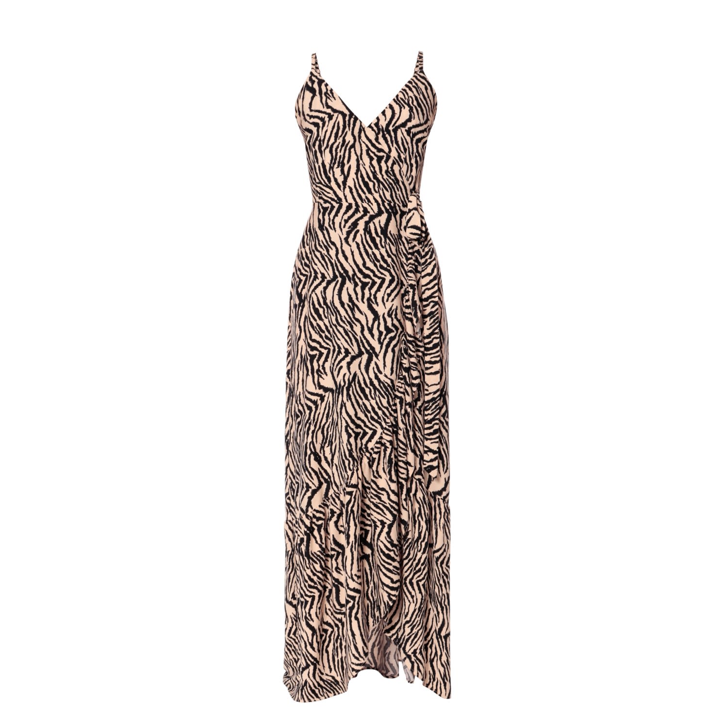 Aggi By Halewski Women's Neutrals Penelope Shifting Sand Wrap Tied At Waist Maxi Dress