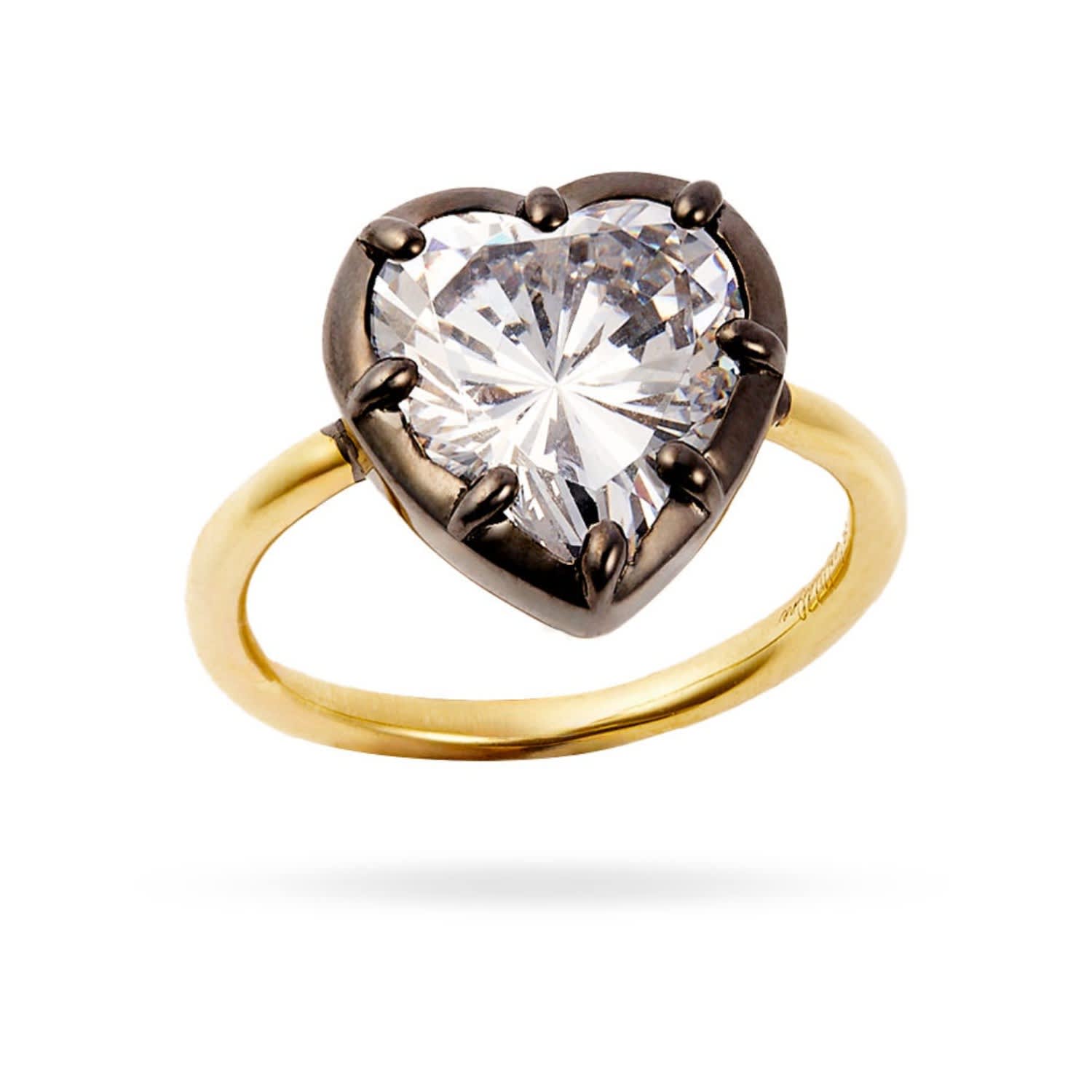 Onewildone Women's Gold / Black You Make My Heart Beat Different Ring