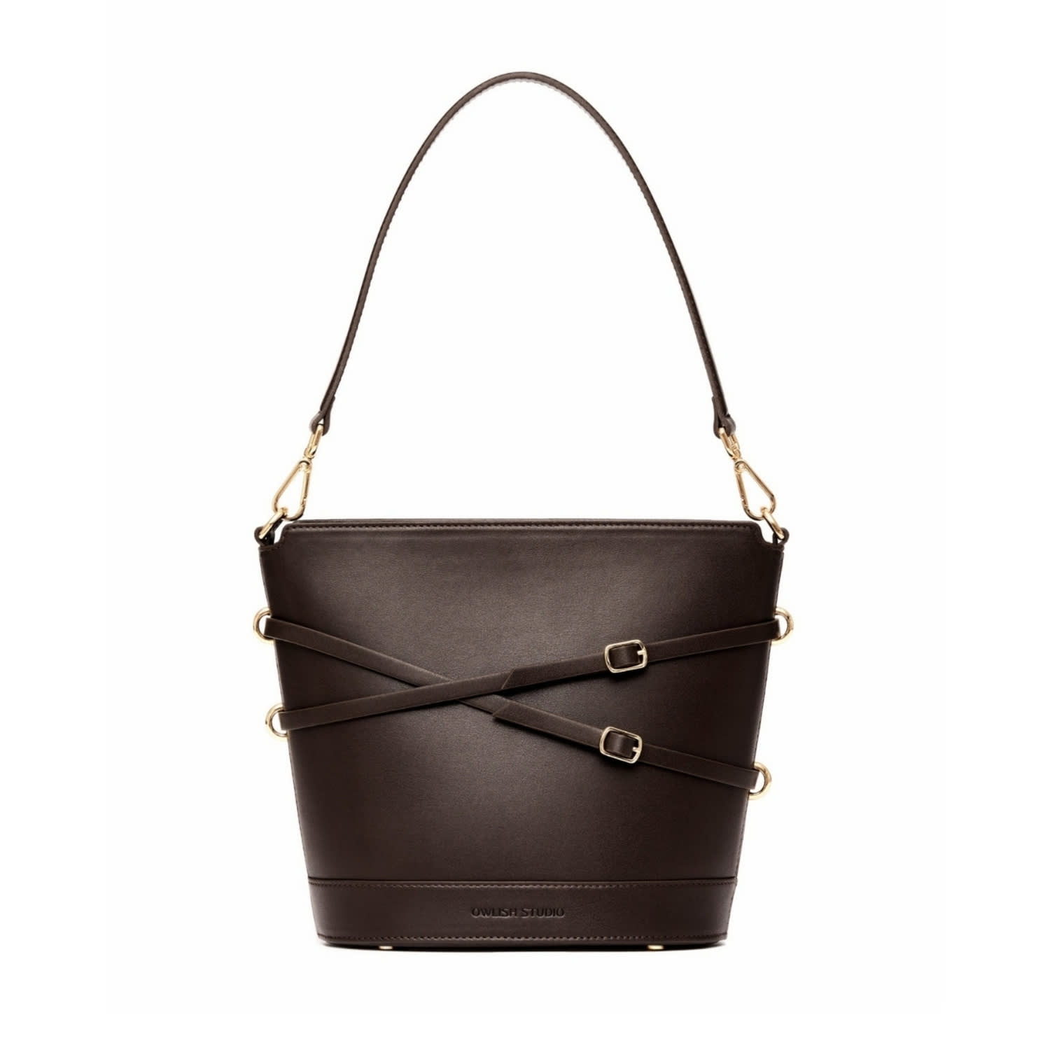 Owlish Studio Women's Brown Glacier Vegan Leather Bucket Bag - Espresso In Brown