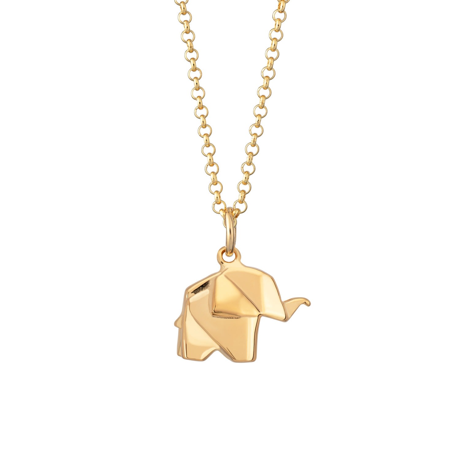 Women’s Gold Plated Origami Elephant Necklace Lily Charmed