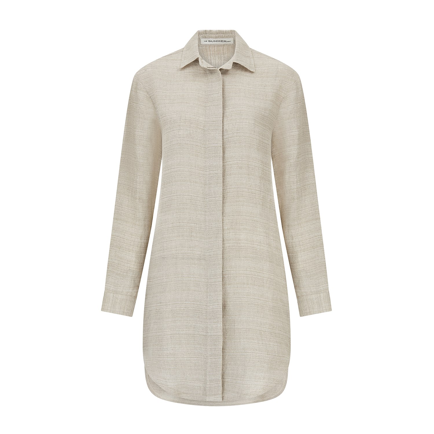 The Summer Edit Women's Neutrals Charley Luxe Linen Shirt Dress - Natural In Black/blue