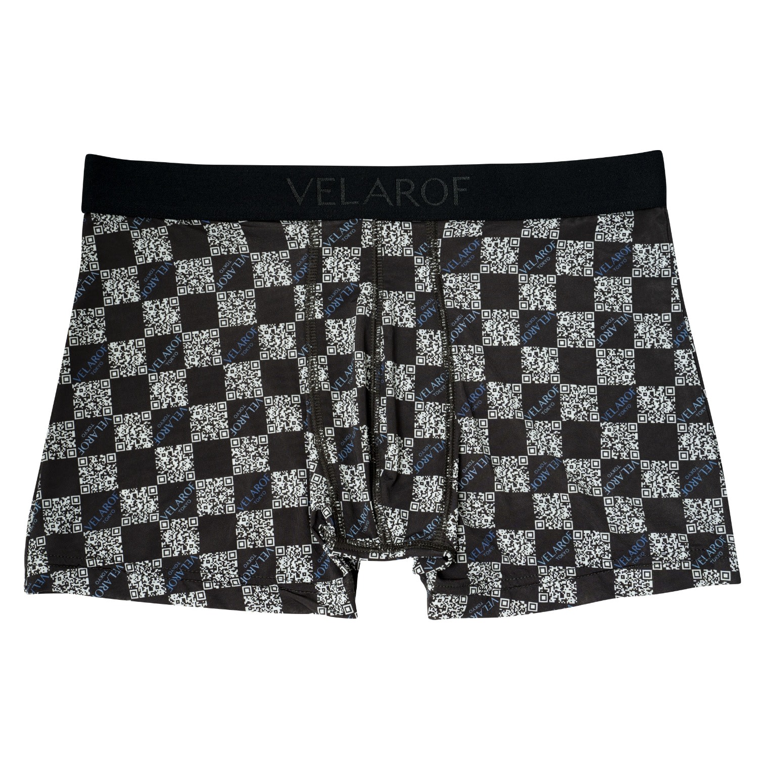 Velarof Men's Black Digitalise Ichimatsu Boxer Brief In Black