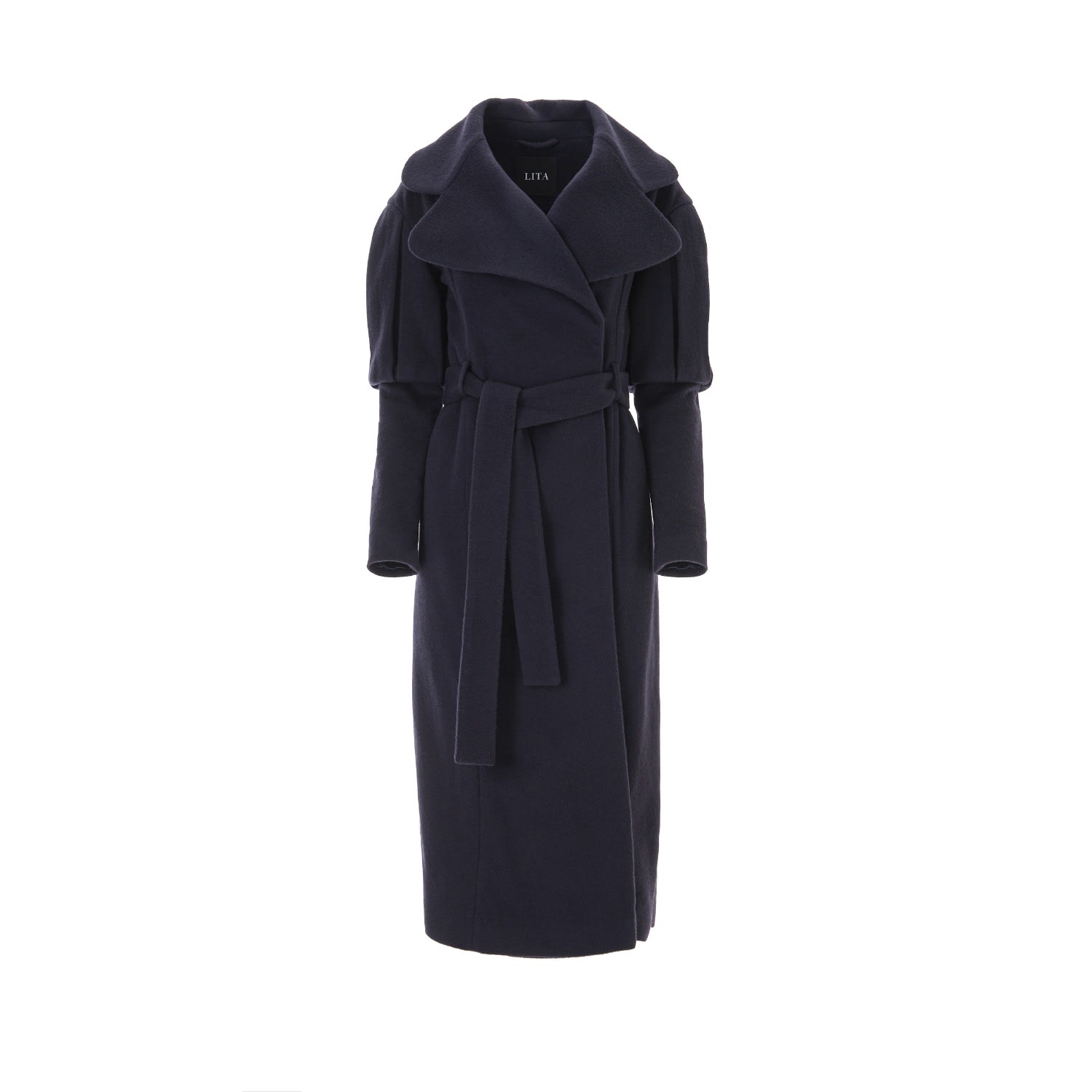 Lita Couture Women's Statement Trench Coat In Navy Blue In Blue