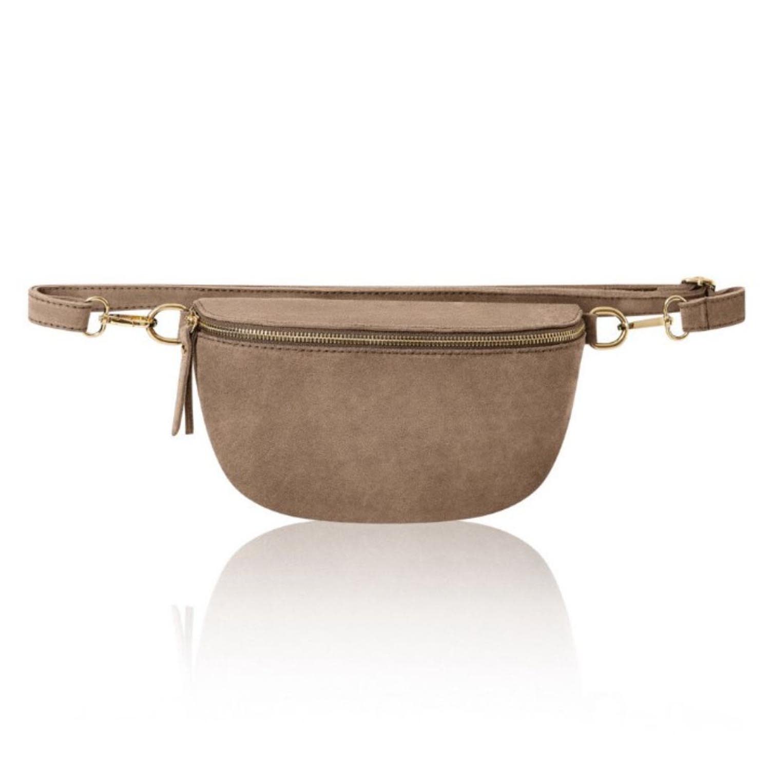 Betsy & Floss Women's Neutrals Rivoli Suede Crossbody & Waist Bag In Dark Taupe In Multi