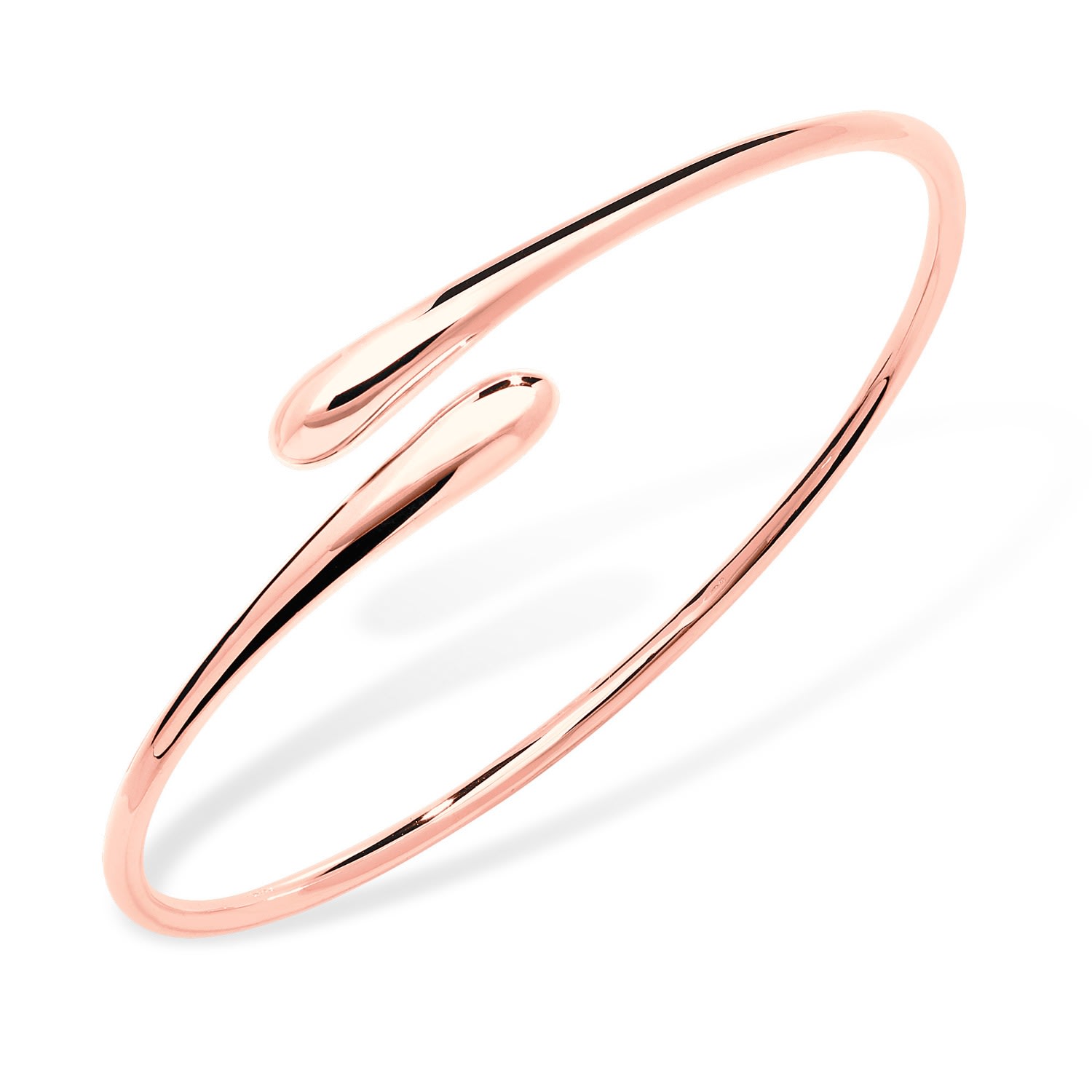 Lucy Quartermaine Women's Cross Open Drop Bangle In Rose Gold Vermeil In Pink