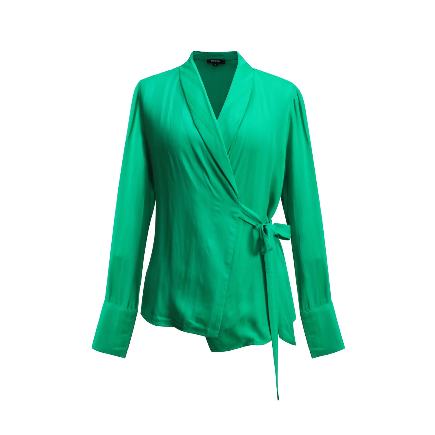Smart And Joy Women's Green Warp Long Sleeves Blouse In Green