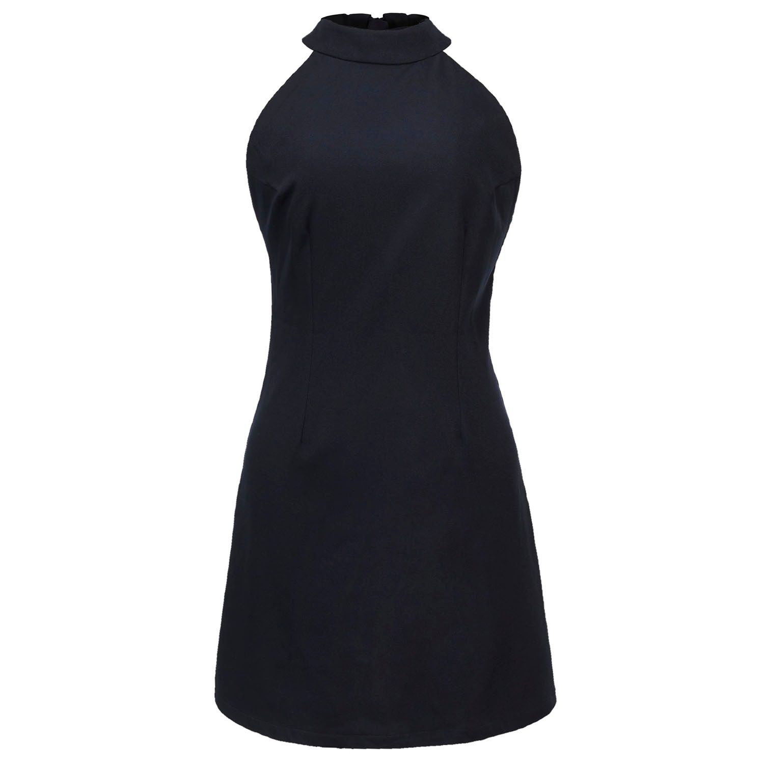 Smart And Joy Women's Blue High Neck Sleeveless Mini Dress