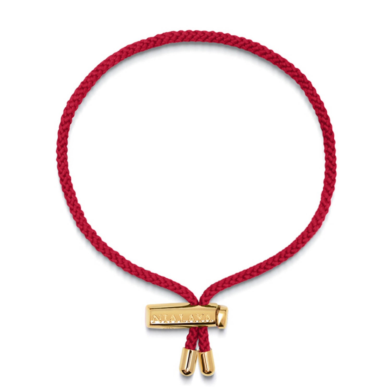 Nialaya Gold / Red Men's Red String Bracelet With Adjustable Lock