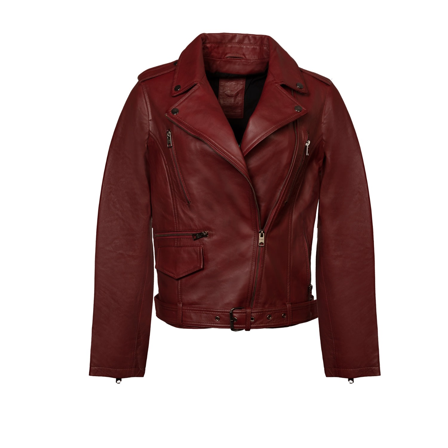 Women's Red Ale Biker Leather Jacket | Small | Zastastudio