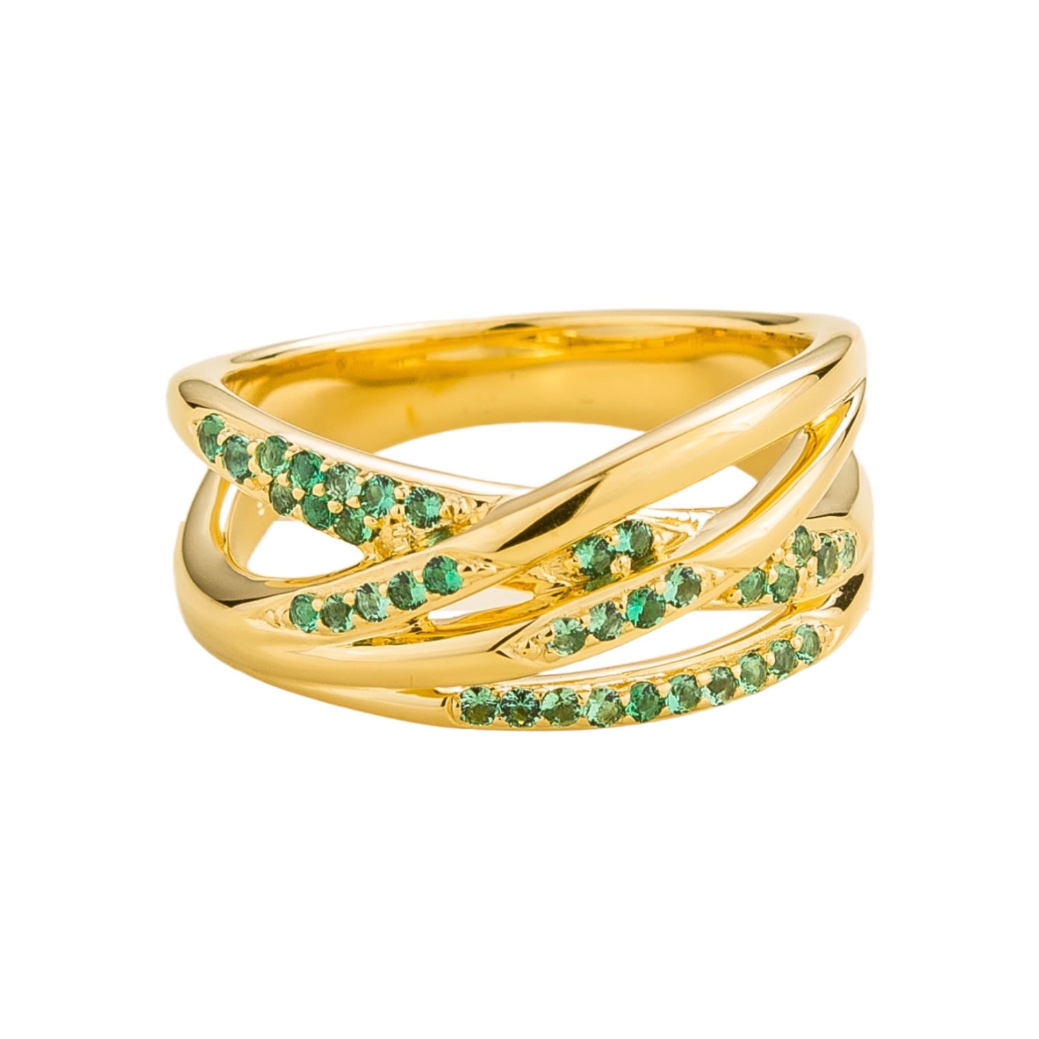 Juvetti Women's Green / Gold Val Ring In Emerald Set In Gold