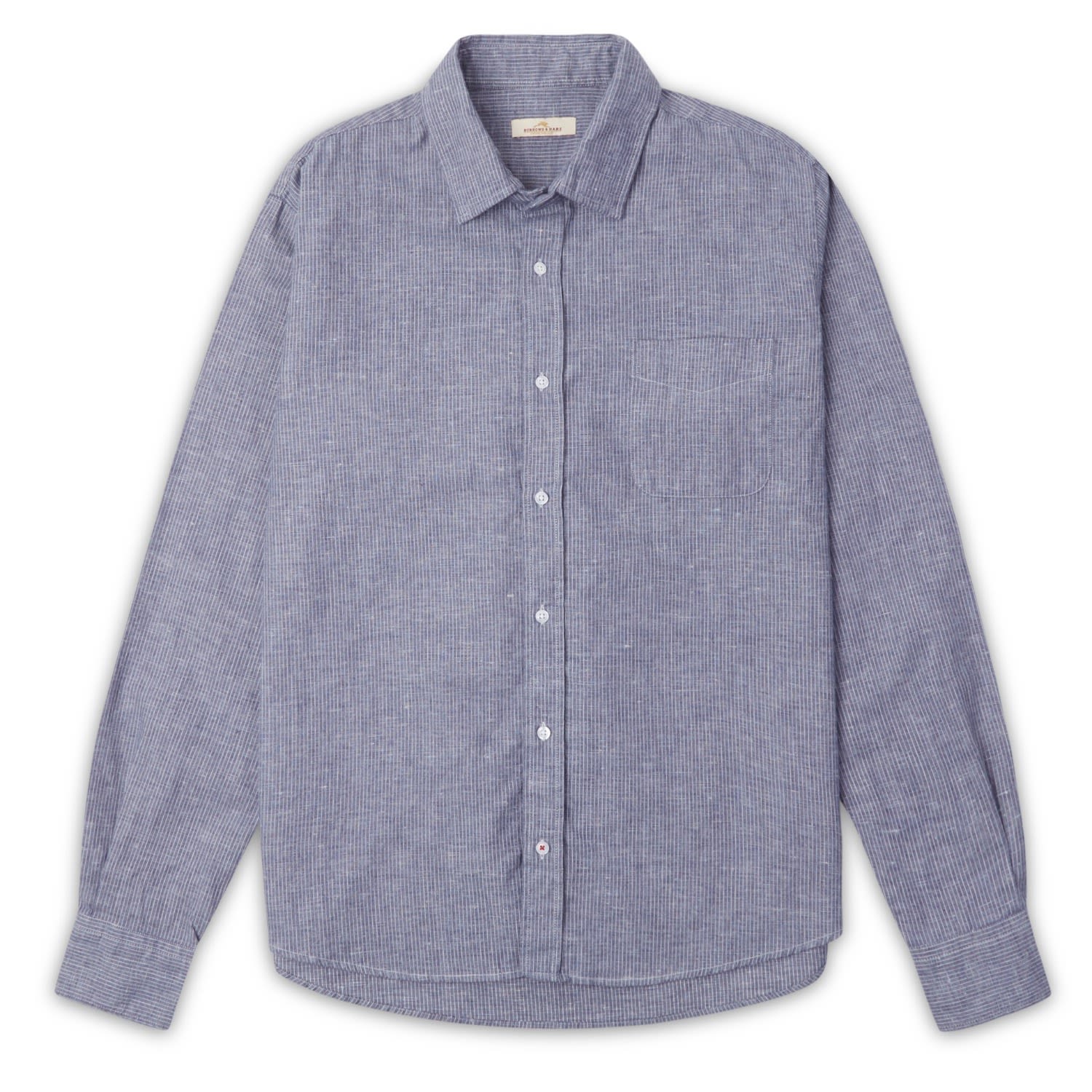 Burrows And Hare Men's Blue Pinstripe Shirt