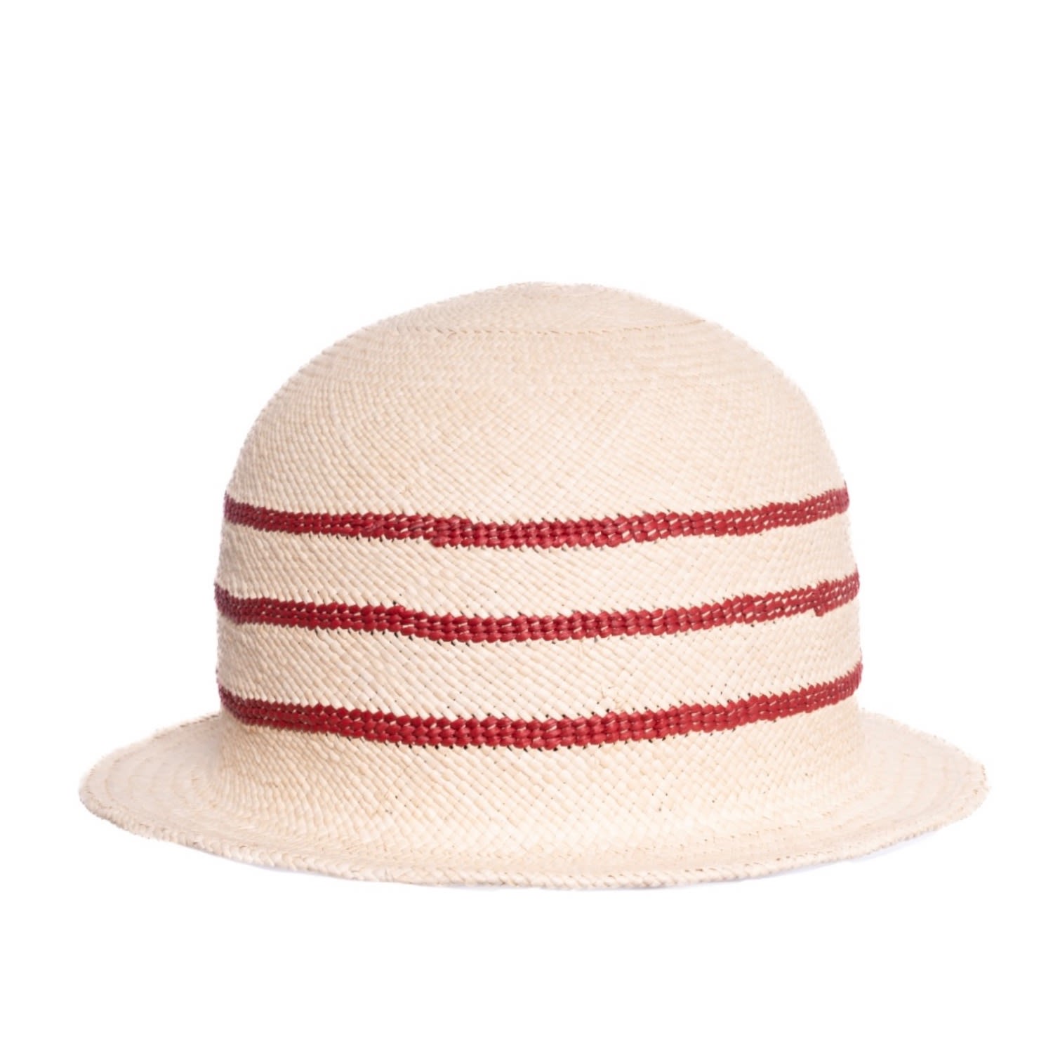 Women’s Petite Cloche Panama Red Stripes 57Cm Anthony Peto