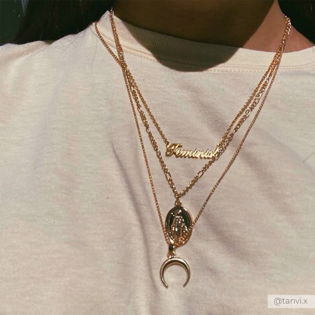 Feminist store necklace gold