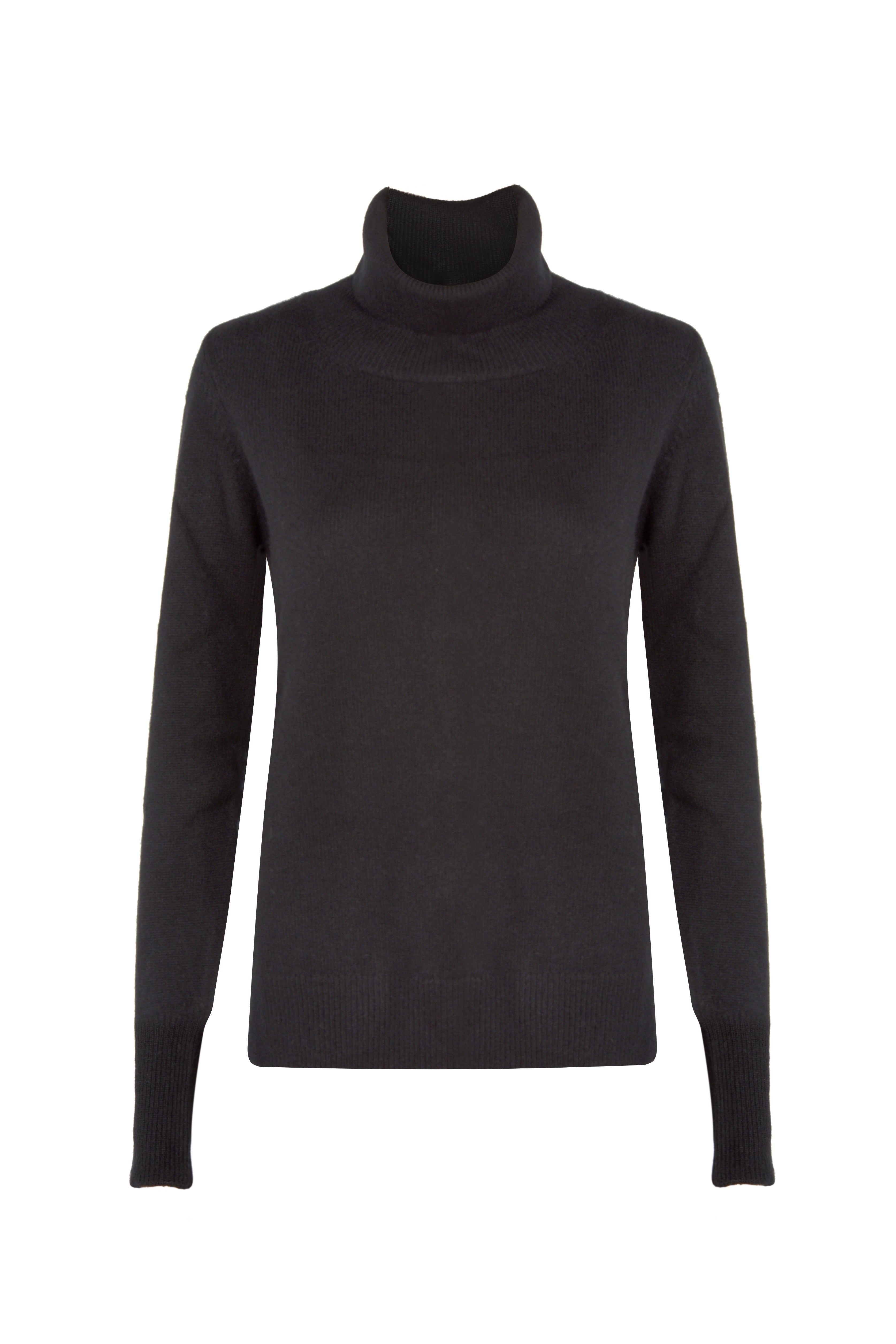 Justlove Women's Cashmere Classic Turtleneck Black In Black