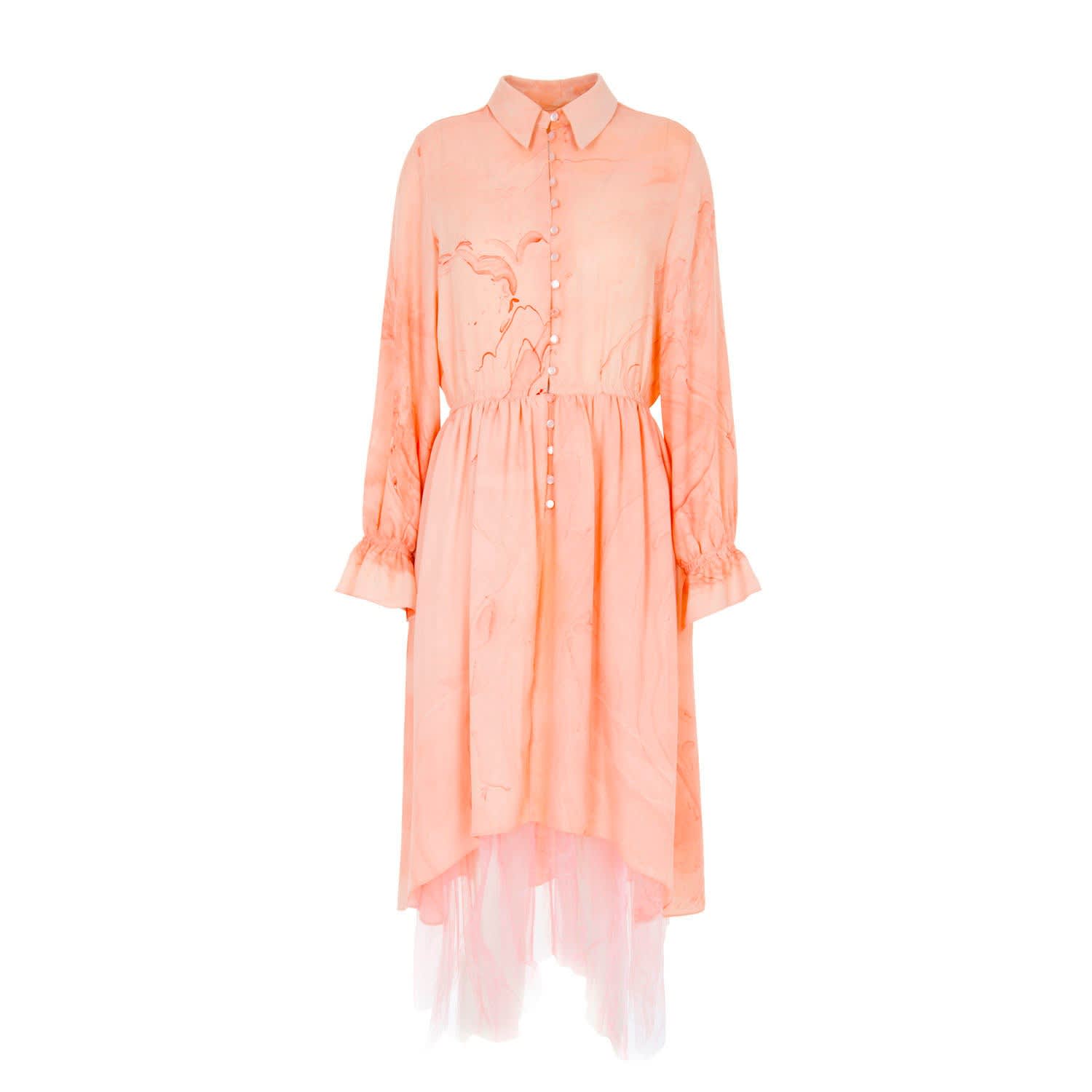 pink button up dress