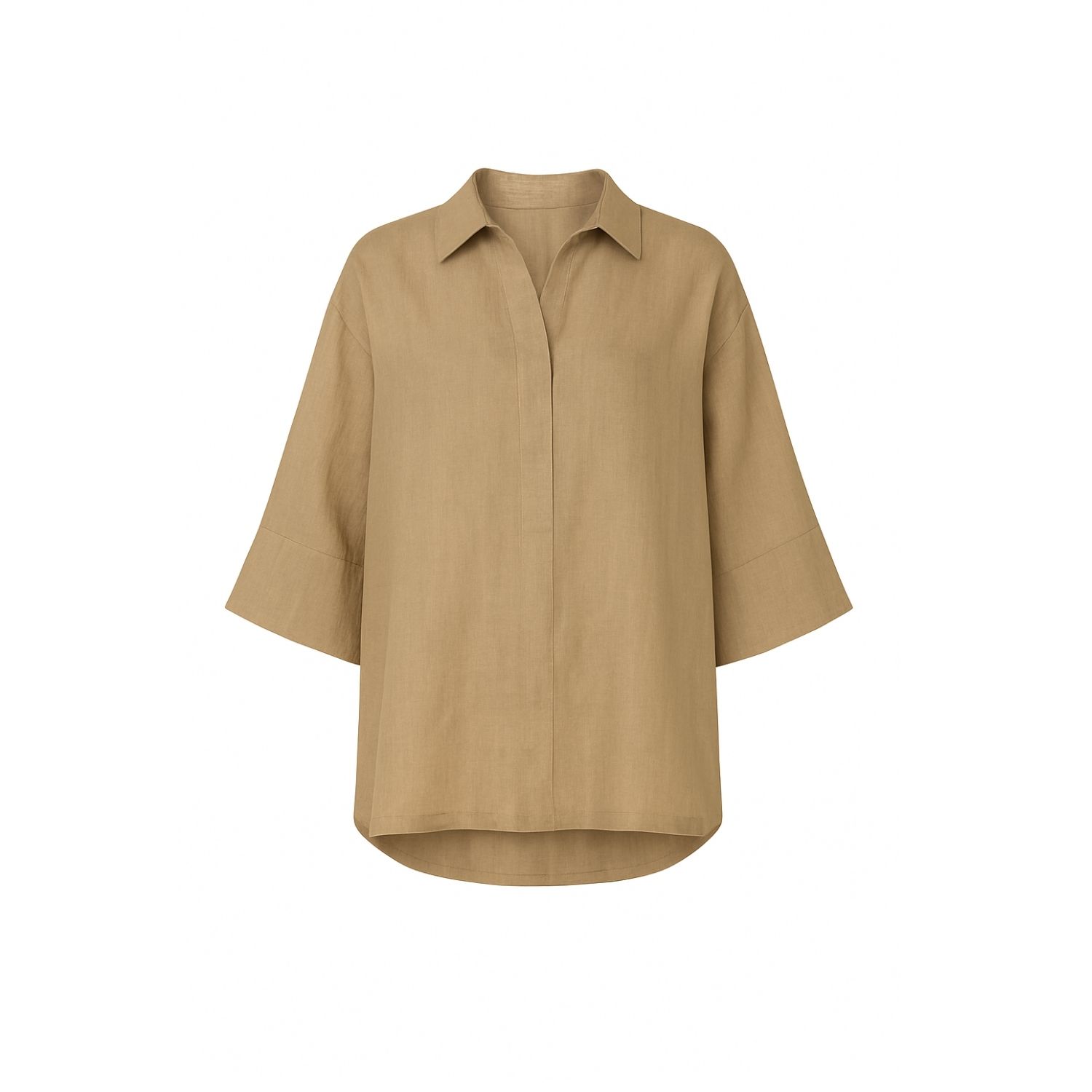 Monlicia Women's Neutrals Iyan Linen Oversize Shirt - Dark Beige In Brown