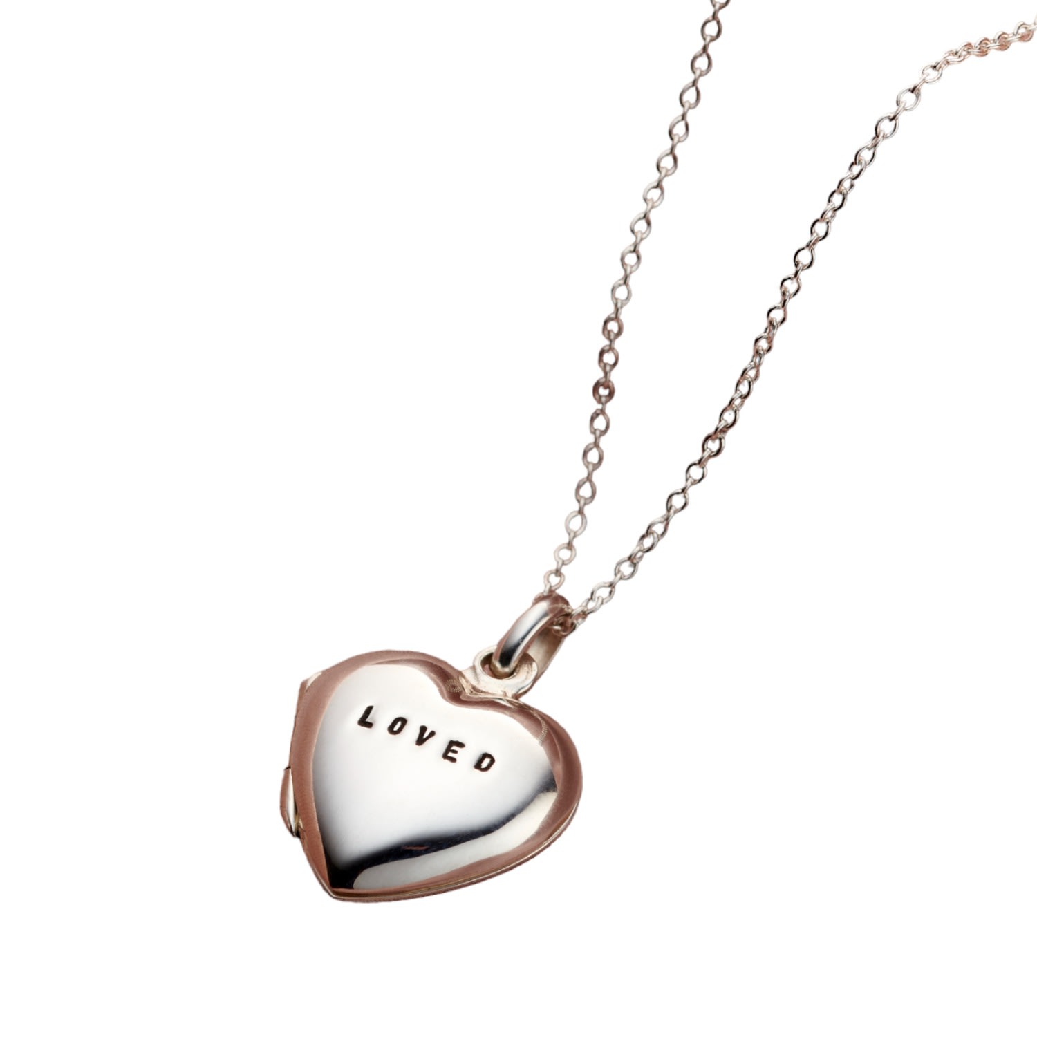 Women’s Sterling Silver Loved Small Heart Locket Necklace Posh Totty Designs