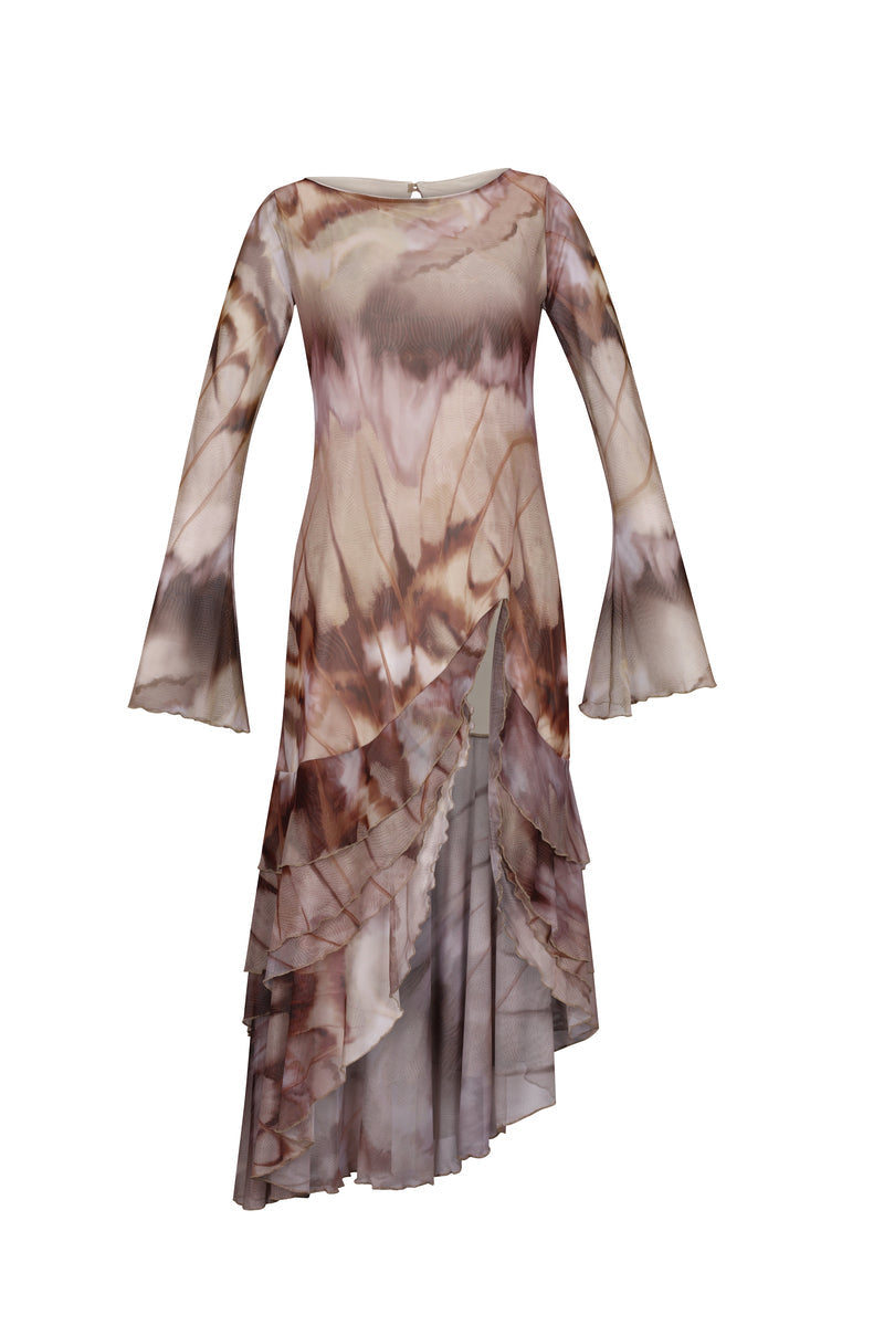 Nelblu Women's Brown Chapola Dress Print Cafe In Brown