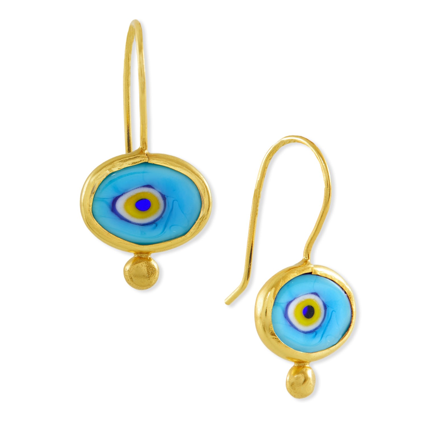 Ottoman Hands Women's Alara Evil Eye Blue Drop Earrings