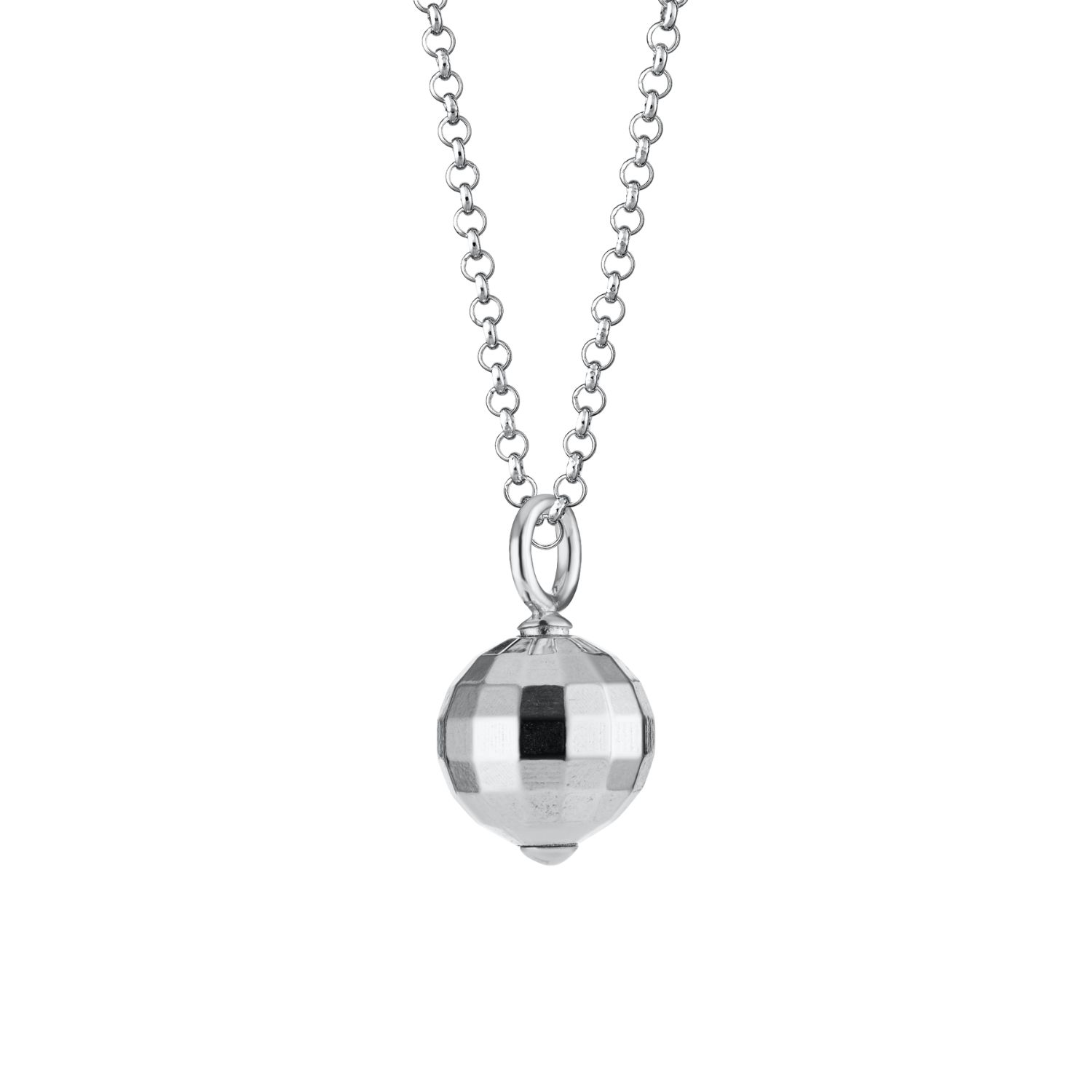 Scream Pretty Women's Silver Disco Ball Charm Necklace