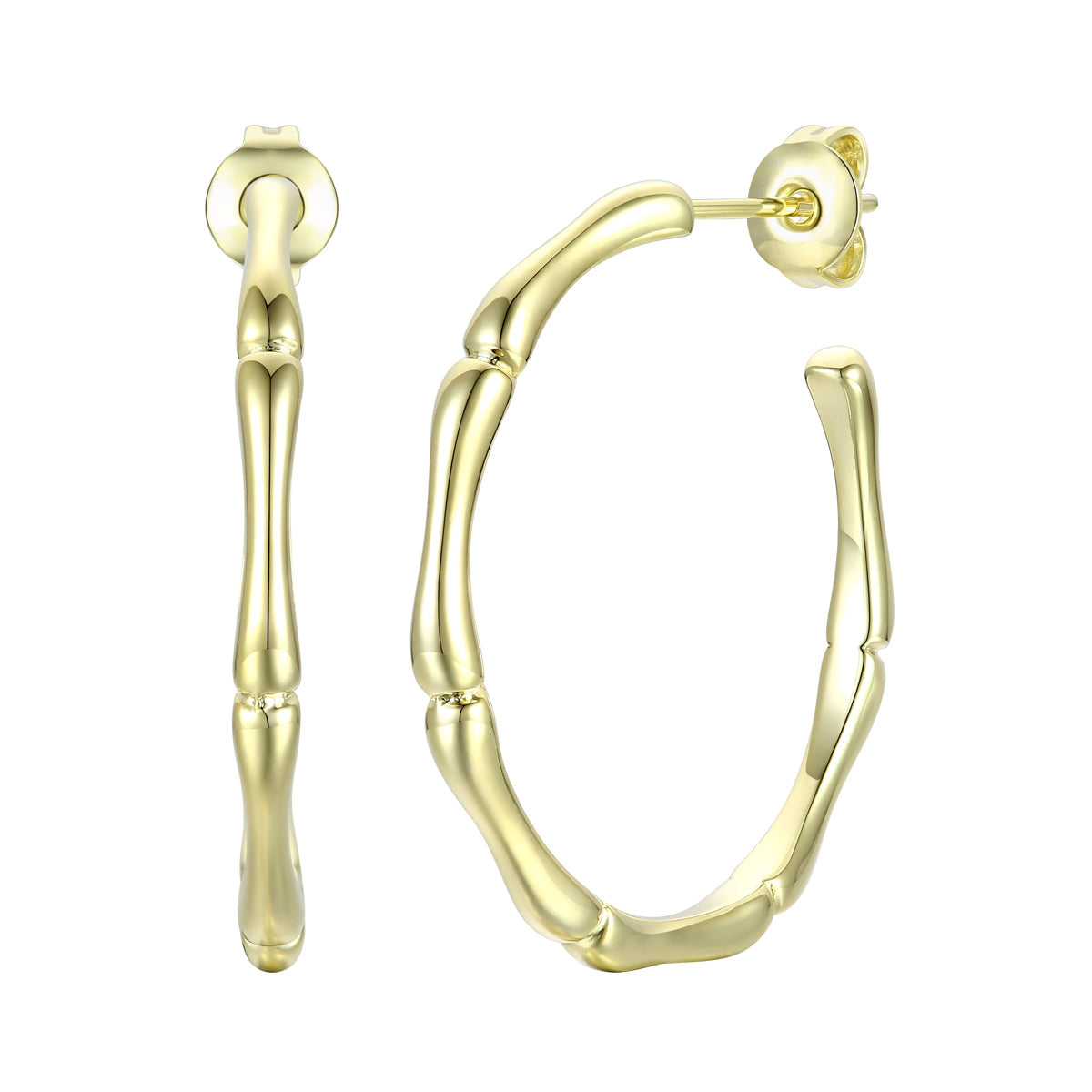 Genevive Jewelry Women's Rachel Glauber Gold Plated Round Open Hoop Earrings In Gold