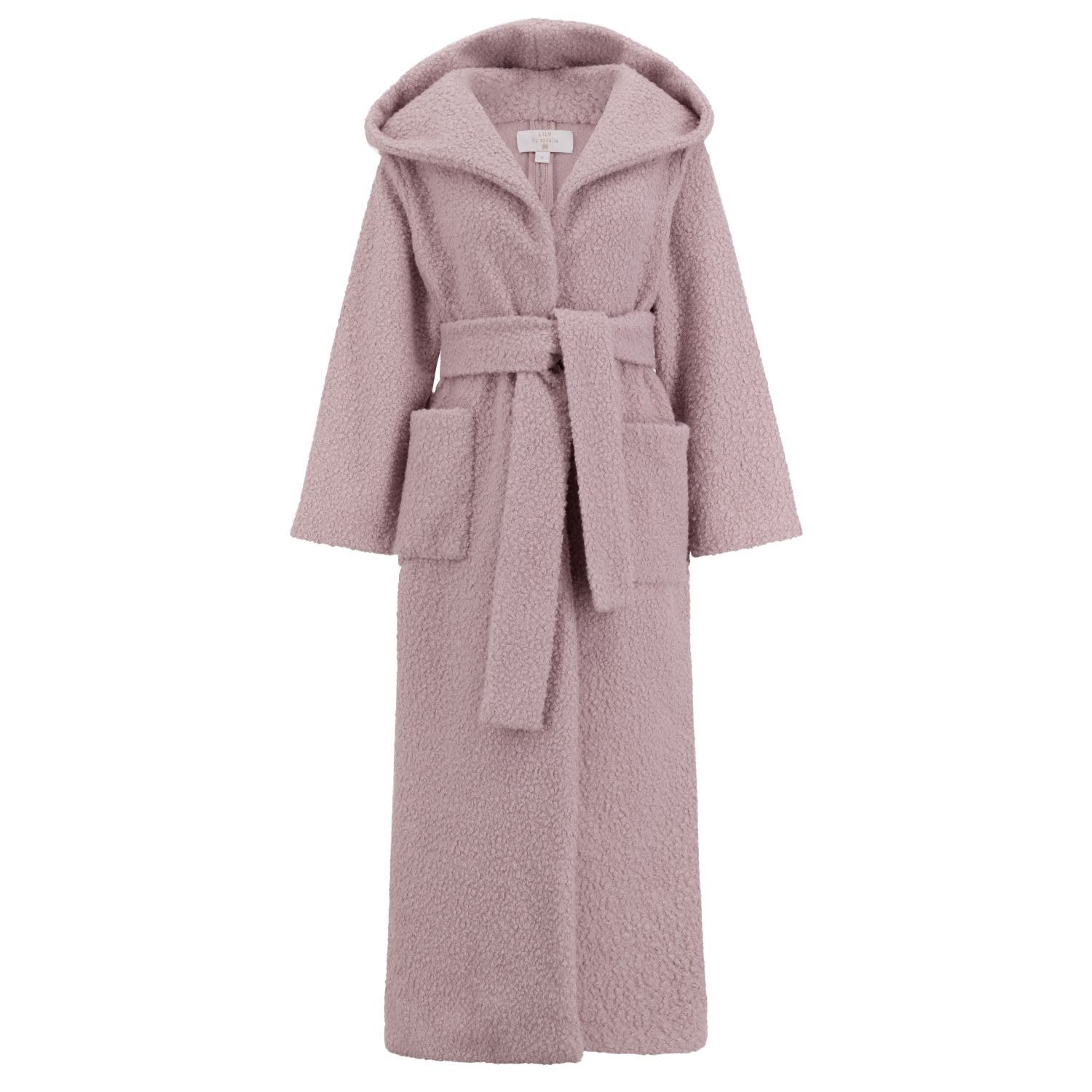 Azzalia Women's Rose Gold Hoodie Style Jacket With Belt In Lilac Pink In Rose Gold