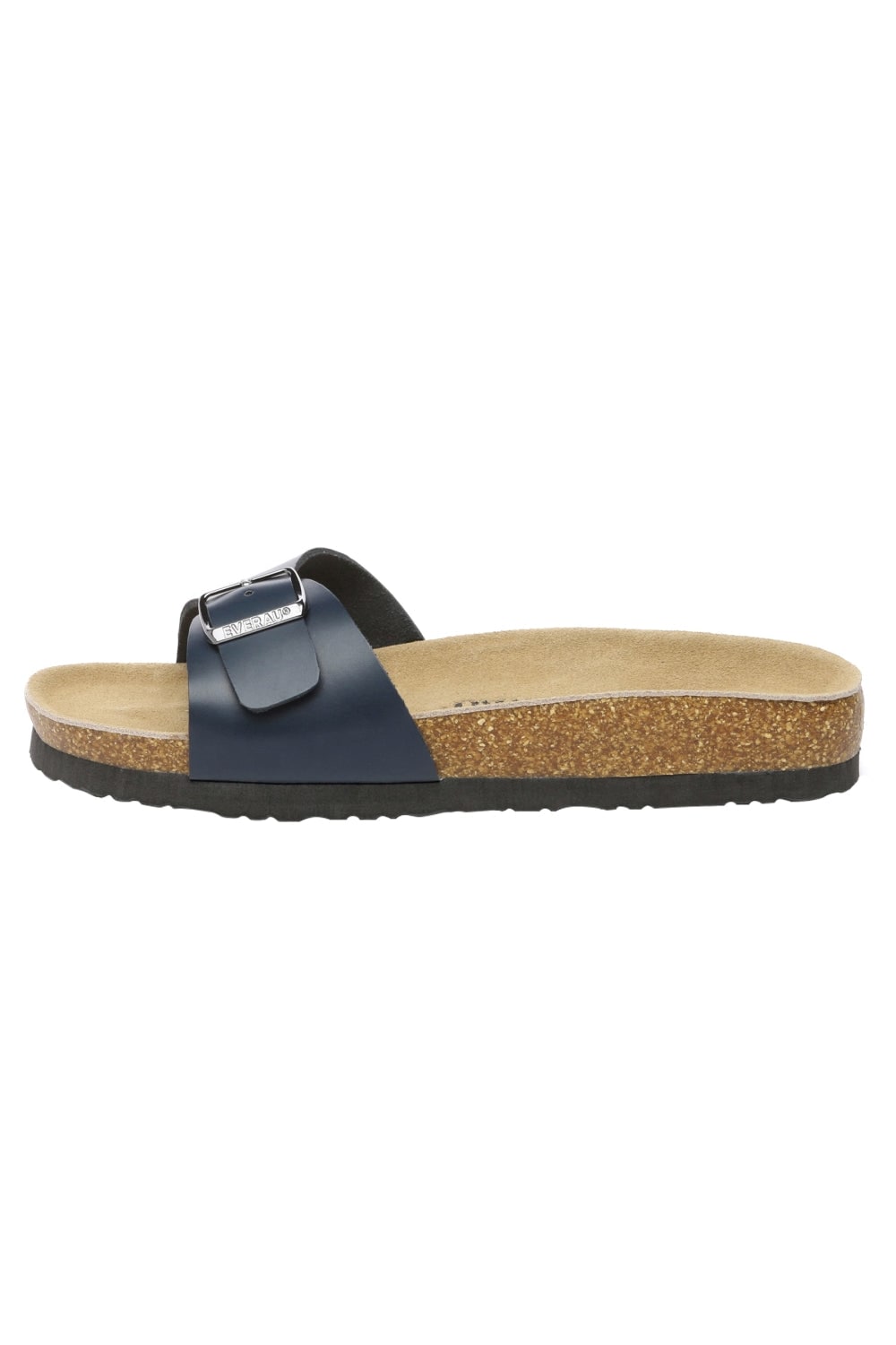 Everau Australia Women's Blue Swan Leather Easy Slip-on Sandals In Navy In Multi