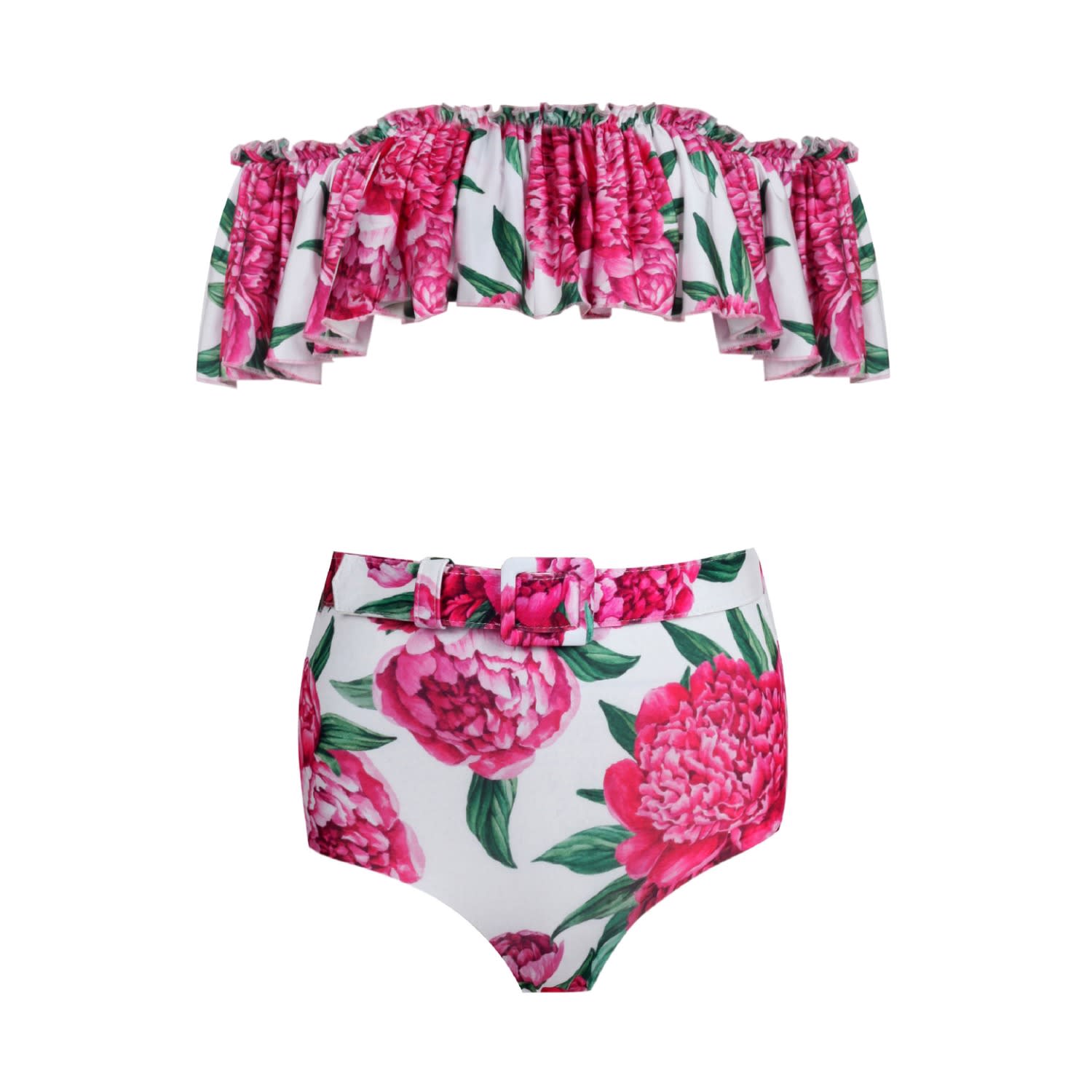 Nur Karaata Women's Pink / Purple Helianthus Bikini Set In Pink/purple