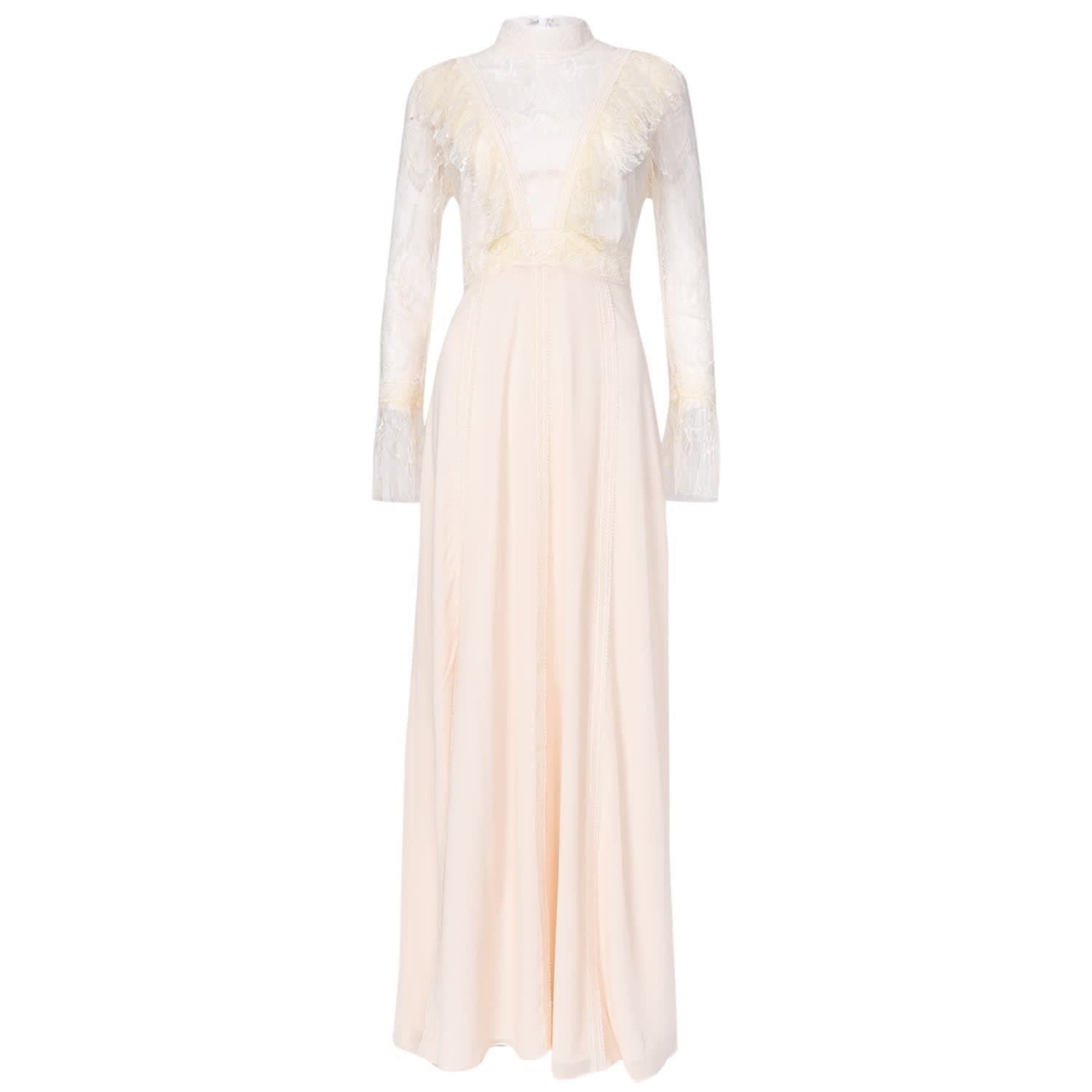 cream color maxi dress