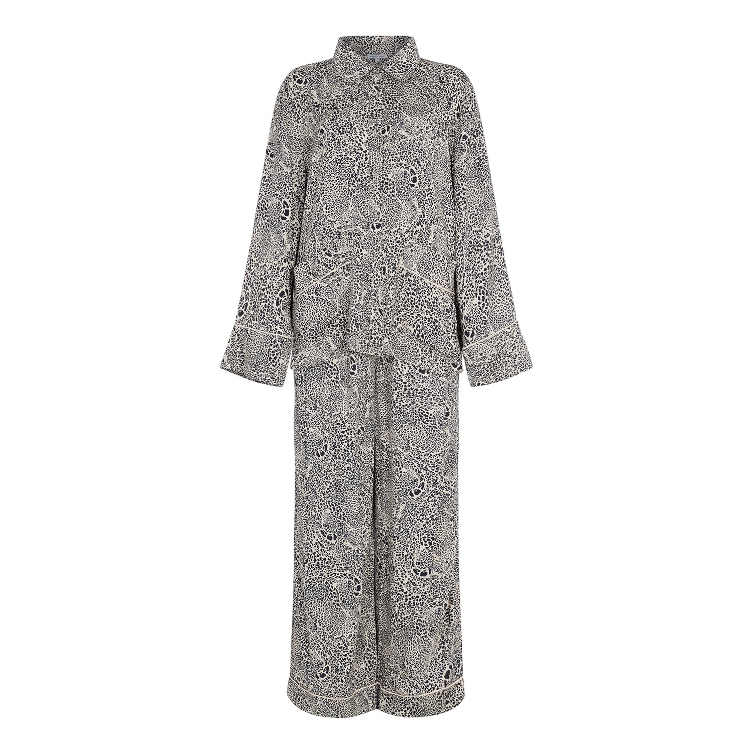 Lily And Lionel Women's Brown Evie Pyjama Set Hidden Leopard In Brown