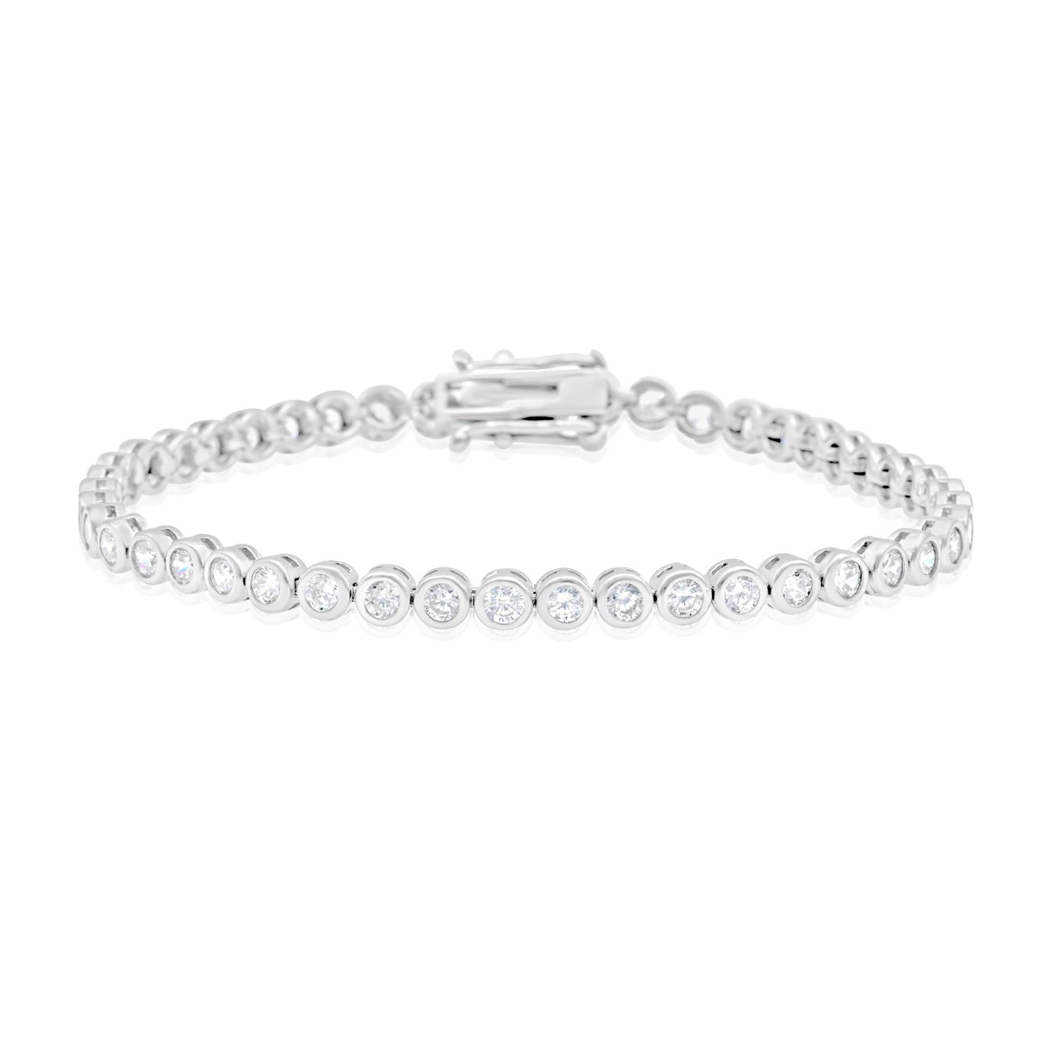Shymi Women's Classic Two Mm Bezel Set Tennis Bracelet - Silver