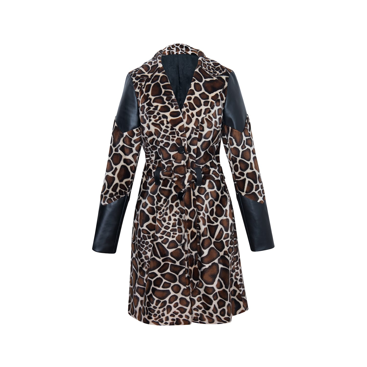 Toma Women's Black The London Faux Fur And Faux Vegan Leather Coat Autumn Winter In Black