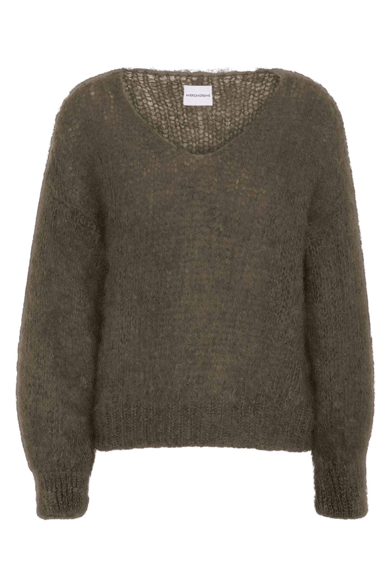 Americandreams Women's Neutrals Milana Ls Mohair Knit Dark Taupe
