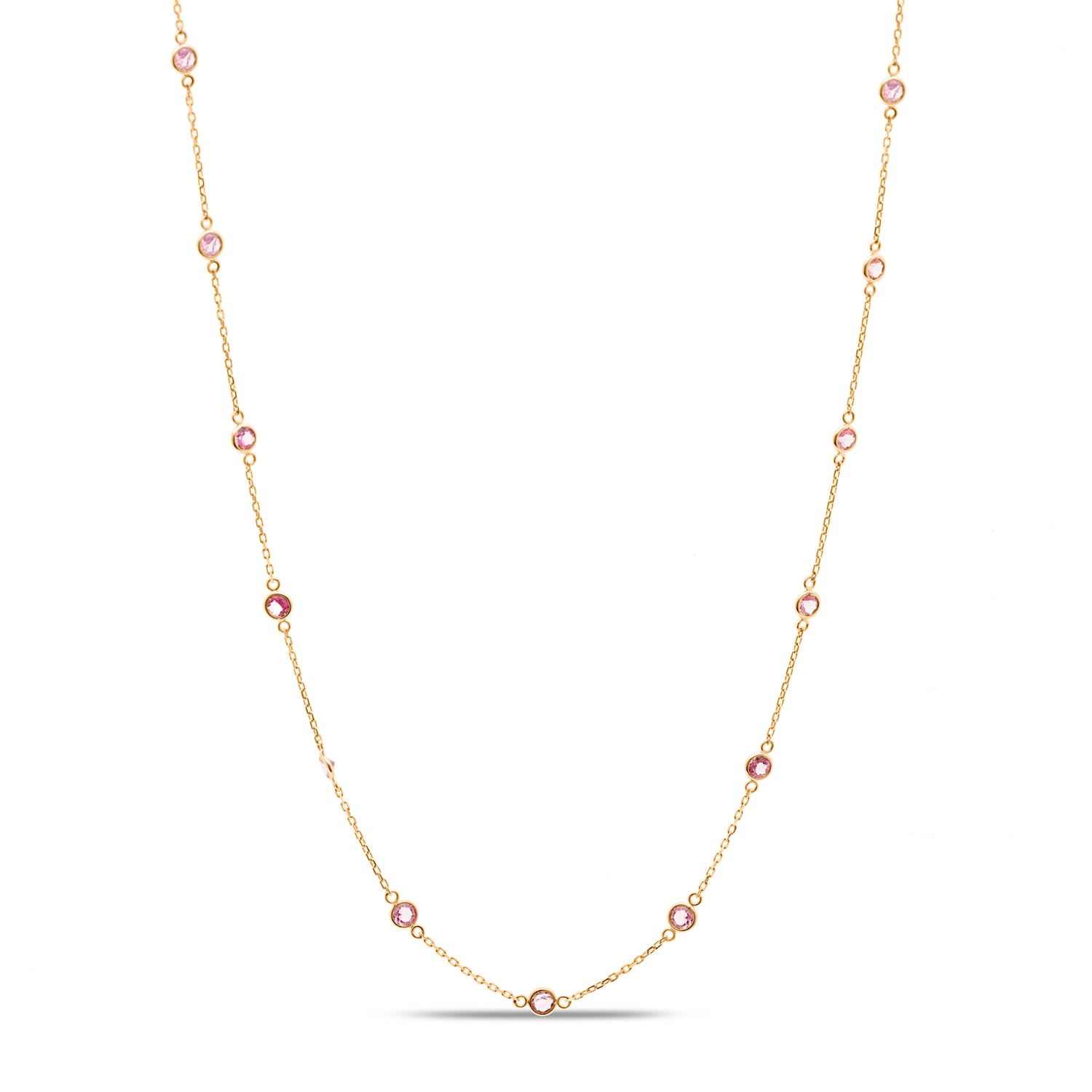 Women’s Pink / Purple Pink Tourmaline Fin Long Necklace In 18K Rose Gold Tresor Collection