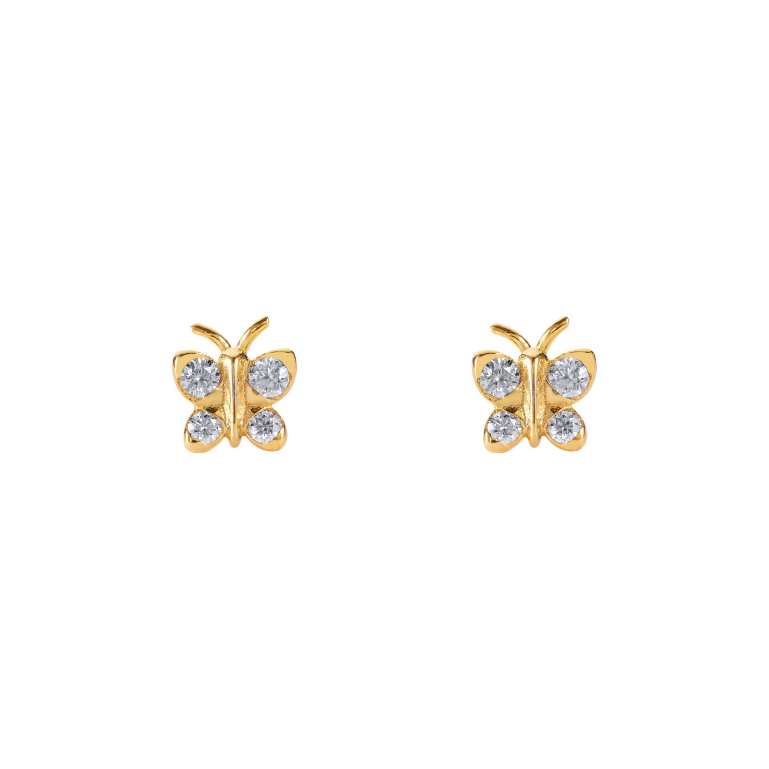 Women’s Gold Enchanting Flutterfly 14K Butterfly Studs Bloomtine Earth Angel Hq