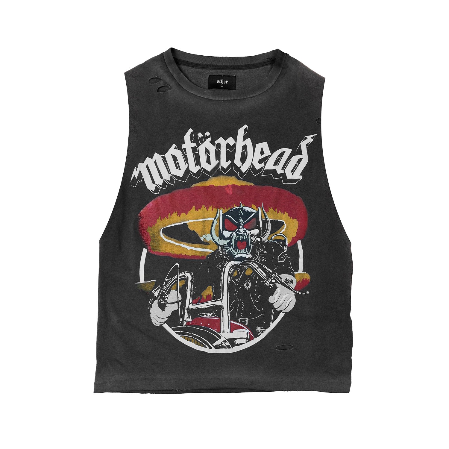 Women’s Motorhead - Eighties Biker- Vintage Band Vest - Heavy Relic Black Extra Small OTHER UK