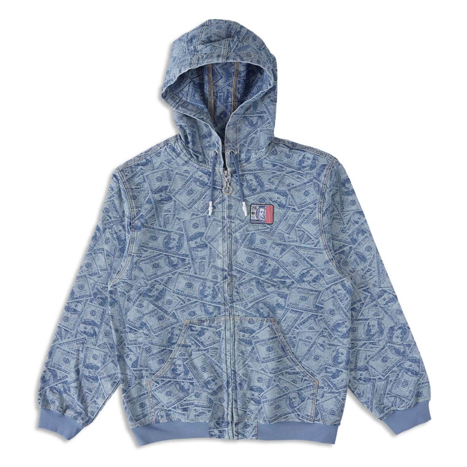 Veryrare Men's Blue Dollar Dollar Bills Hoodie In Blue
