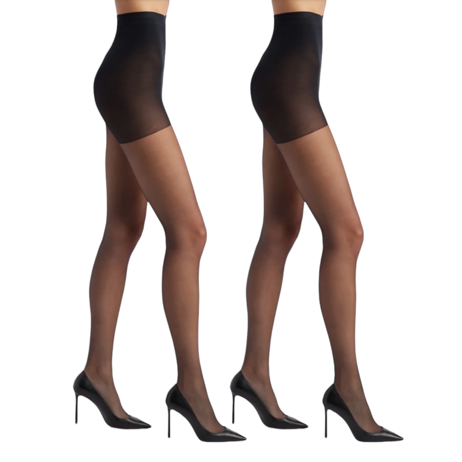 High Heel Jungle By Kathryn Eisman Women's Sheer Magic Ultra Sheer Tear Resistant Tights - Black - Two Pack - Small/ Medium In Black