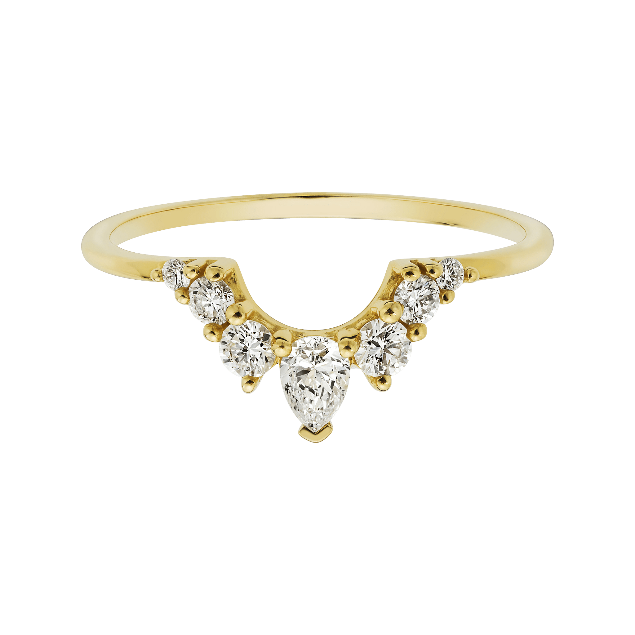 Women’s Solid Gold Diamond Angels Arc Ring La Kaiser