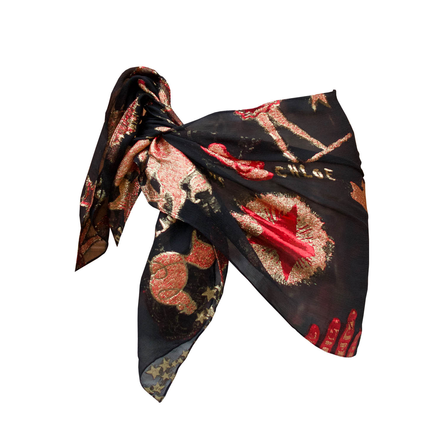 Women's Black Circus Silk Beach Skirt | One Size | Geegee Collection